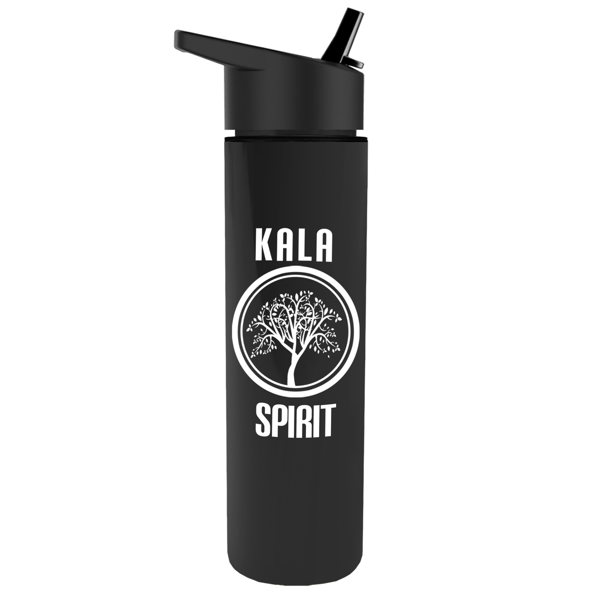 Custom logo Slim Double-Wall Insulated Bottle with Flip-Straw Lid - 16 oz.