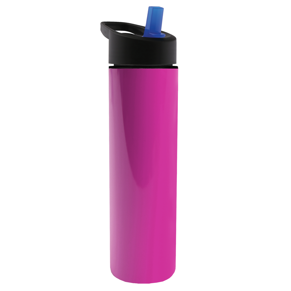 Custom logo Slim Double-Wall Insulated Bottle with Flip-Straw Lid - 16 oz.