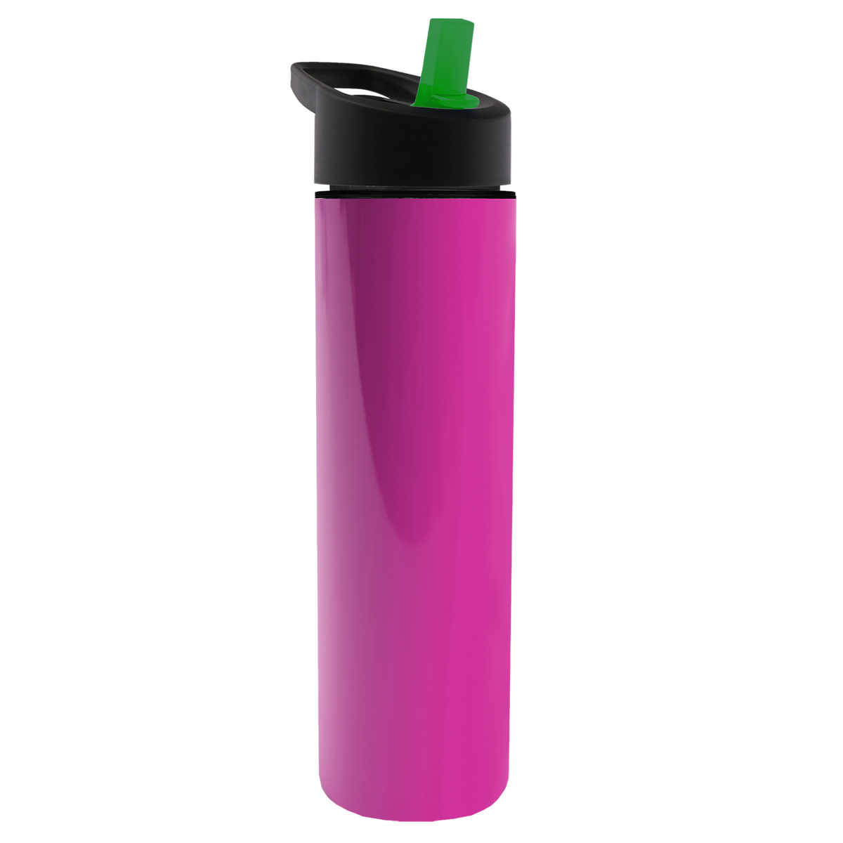 Custom logo Slim Double-Wall Insulated Bottle with Flip-Straw Lid - 16 oz.