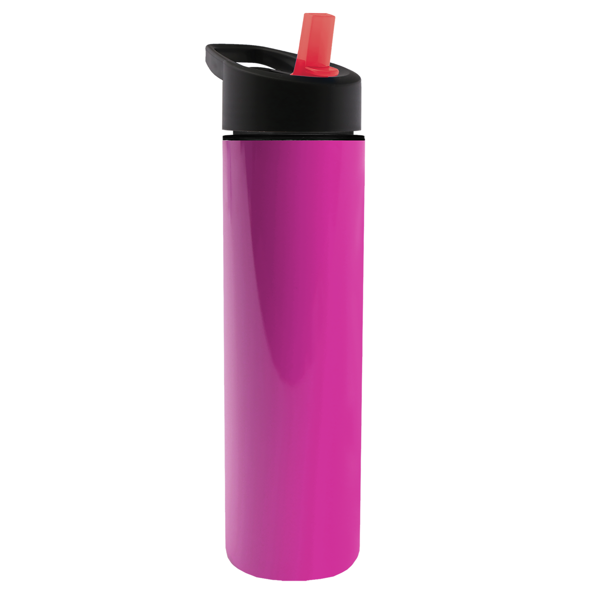 Custom logo Slim Double-Wall Insulated Bottle with Flip-Straw Lid - 16 oz.