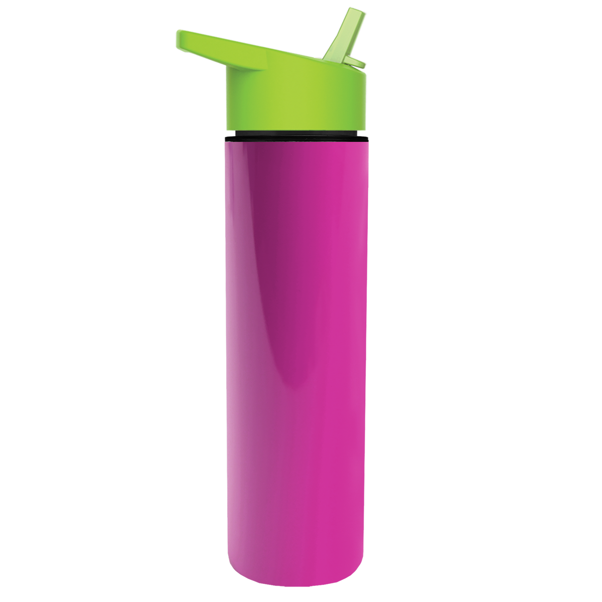 Custom logo Slim Double-Wall Insulated Bottle with Flip-Straw Lid - 16 oz.