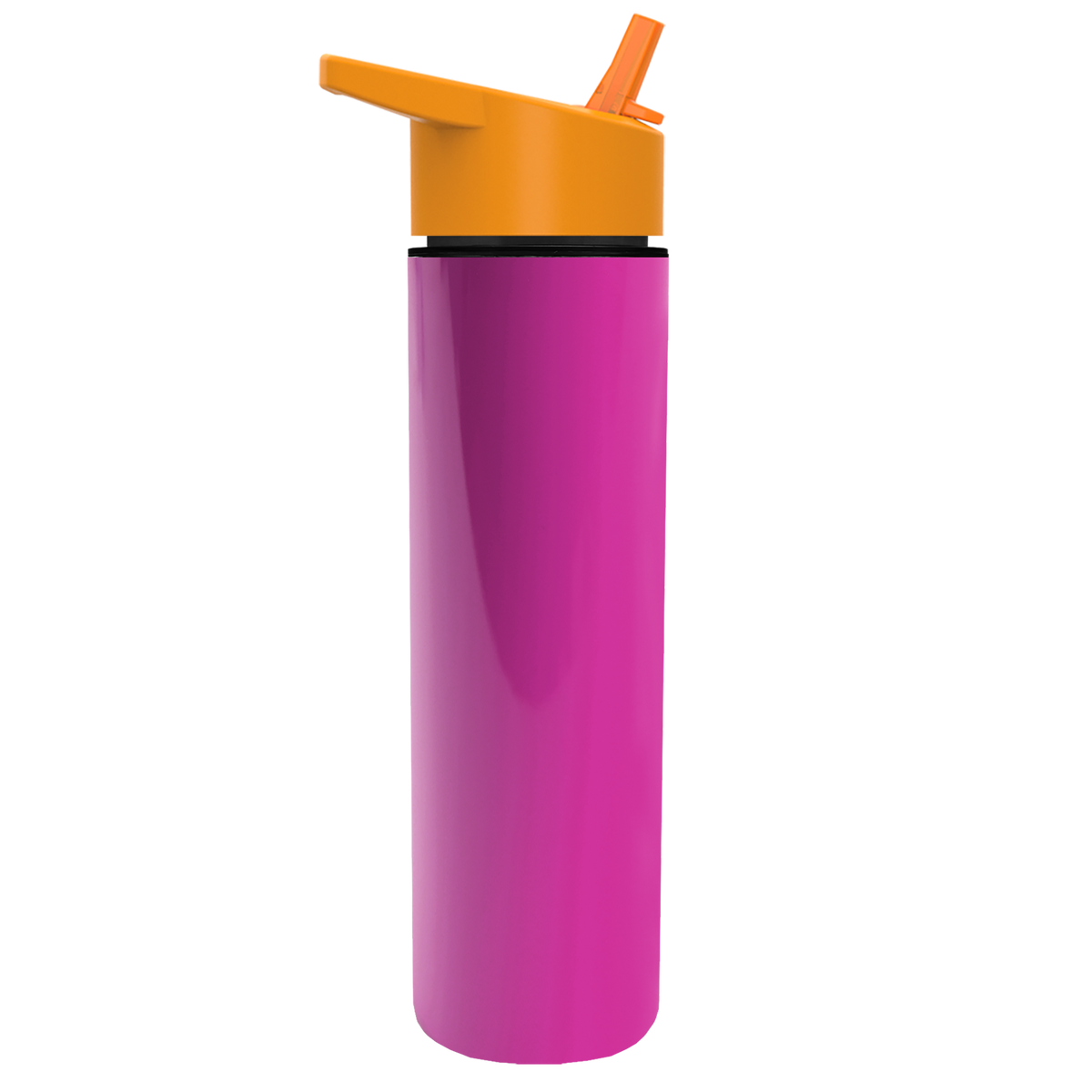 Custom logo Slim Double-Wall Insulated Bottle with Flip-Straw Lid - 16 oz.