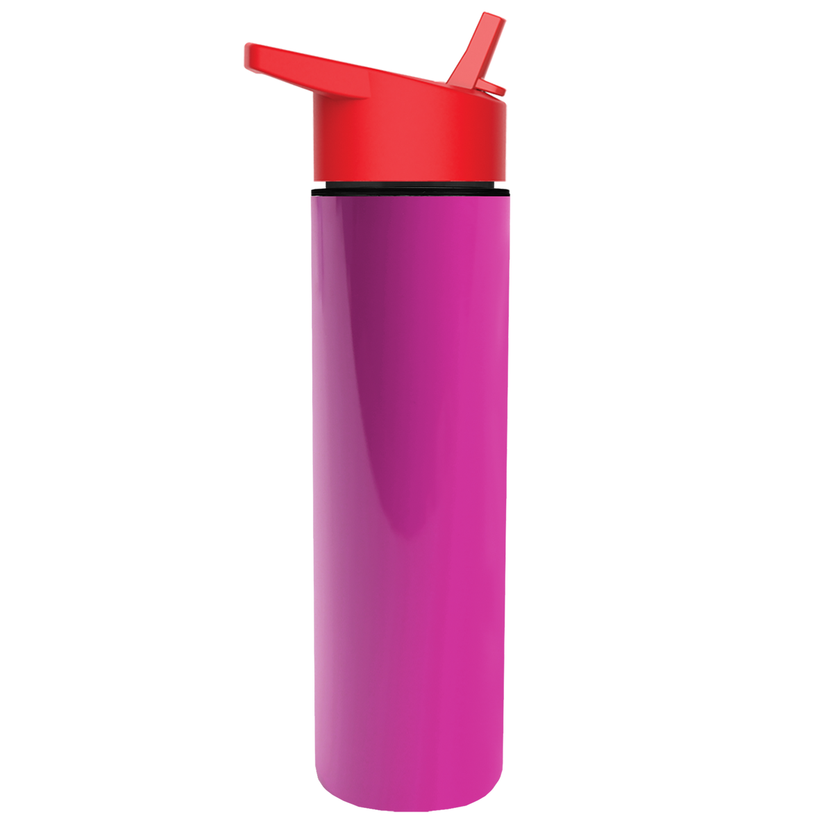 Custom logo Slim Double-Wall Insulated Bottle with Flip-Straw Lid - 16 oz.