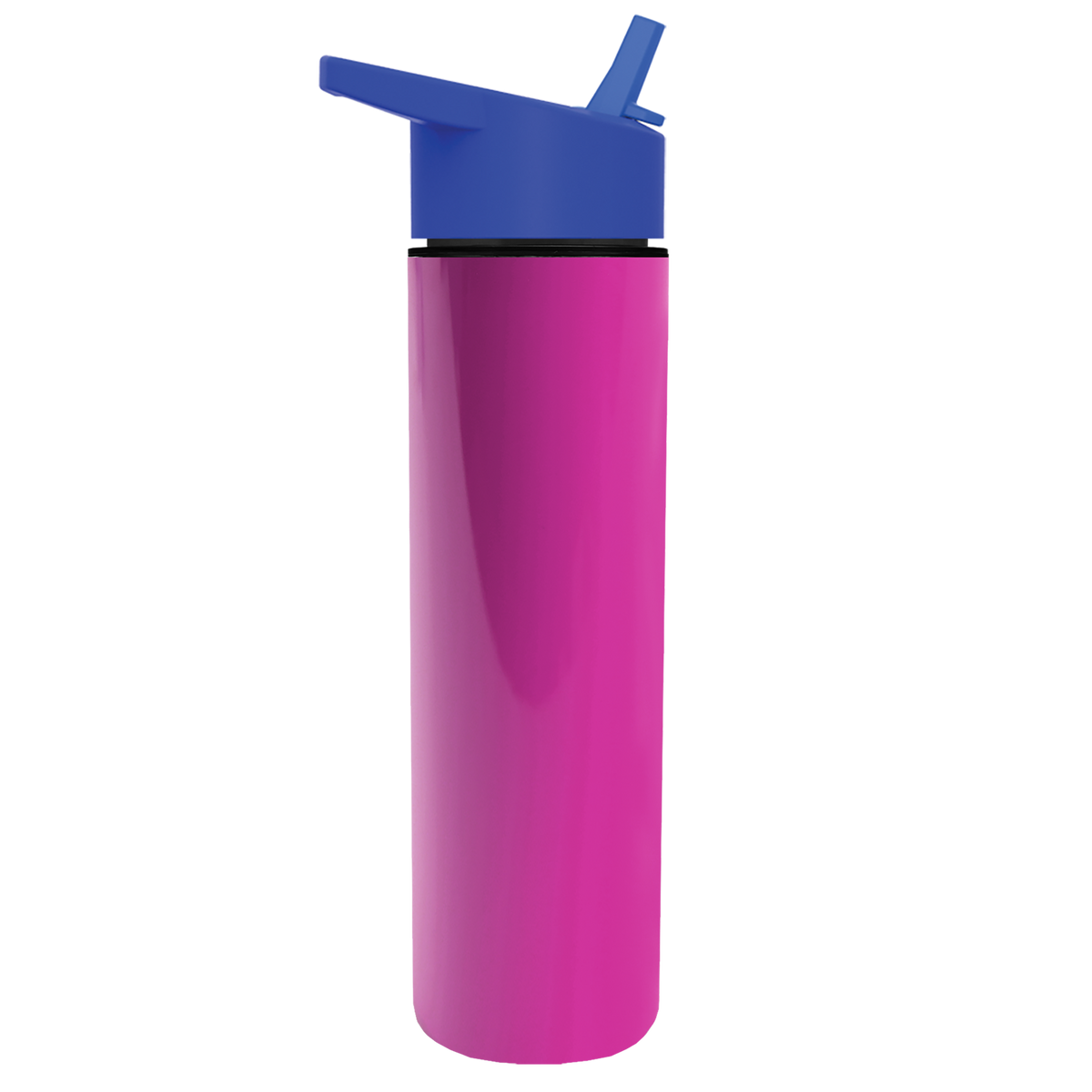Custom logo Slim Double-Wall Insulated Bottle with Flip-Straw Lid - 16 oz.