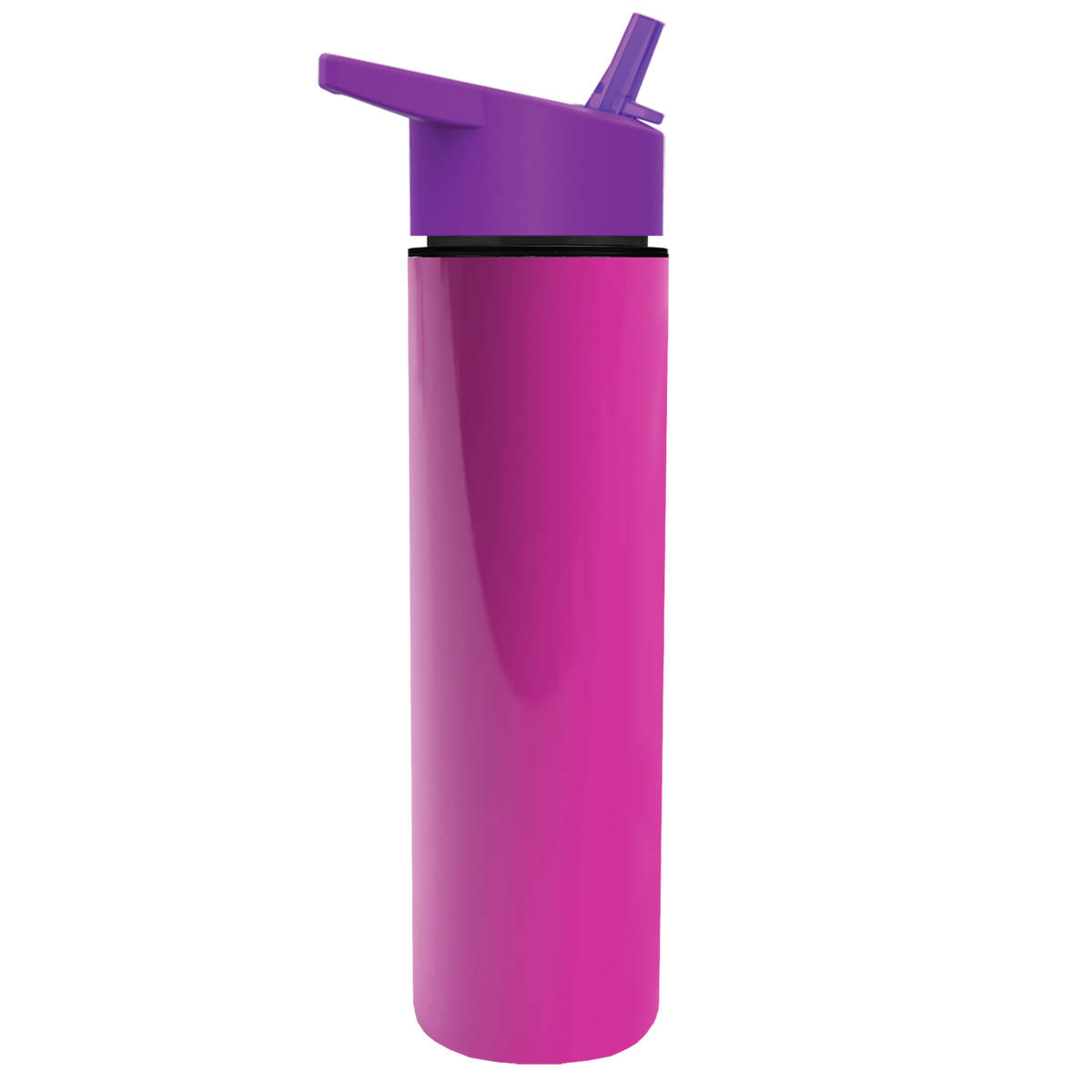 Custom logo Slim Double-Wall Insulated Bottle with Flip-Straw Lid - 16 oz.