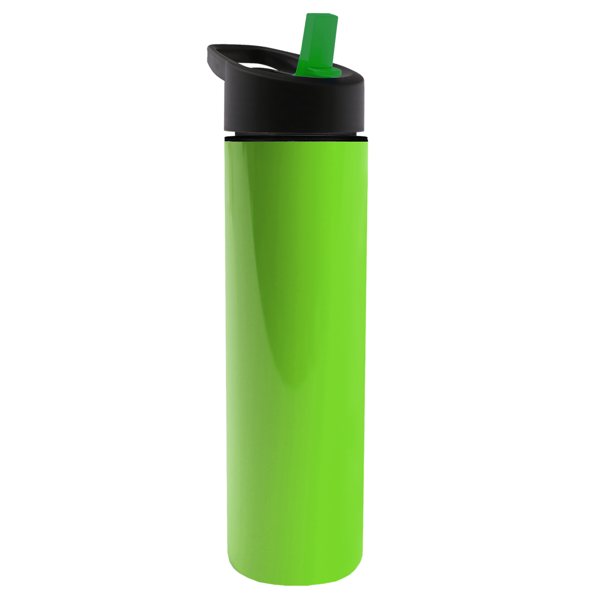 Custom logo Slim Double-Wall Insulated Bottle with Flip-Straw Lid - 16 oz.