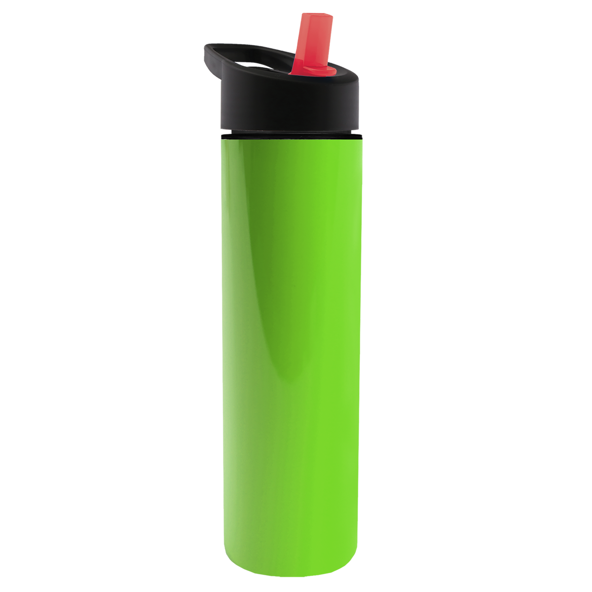 Custom logo Slim Double-Wall Insulated Bottle with Flip-Straw Lid - 16 oz.