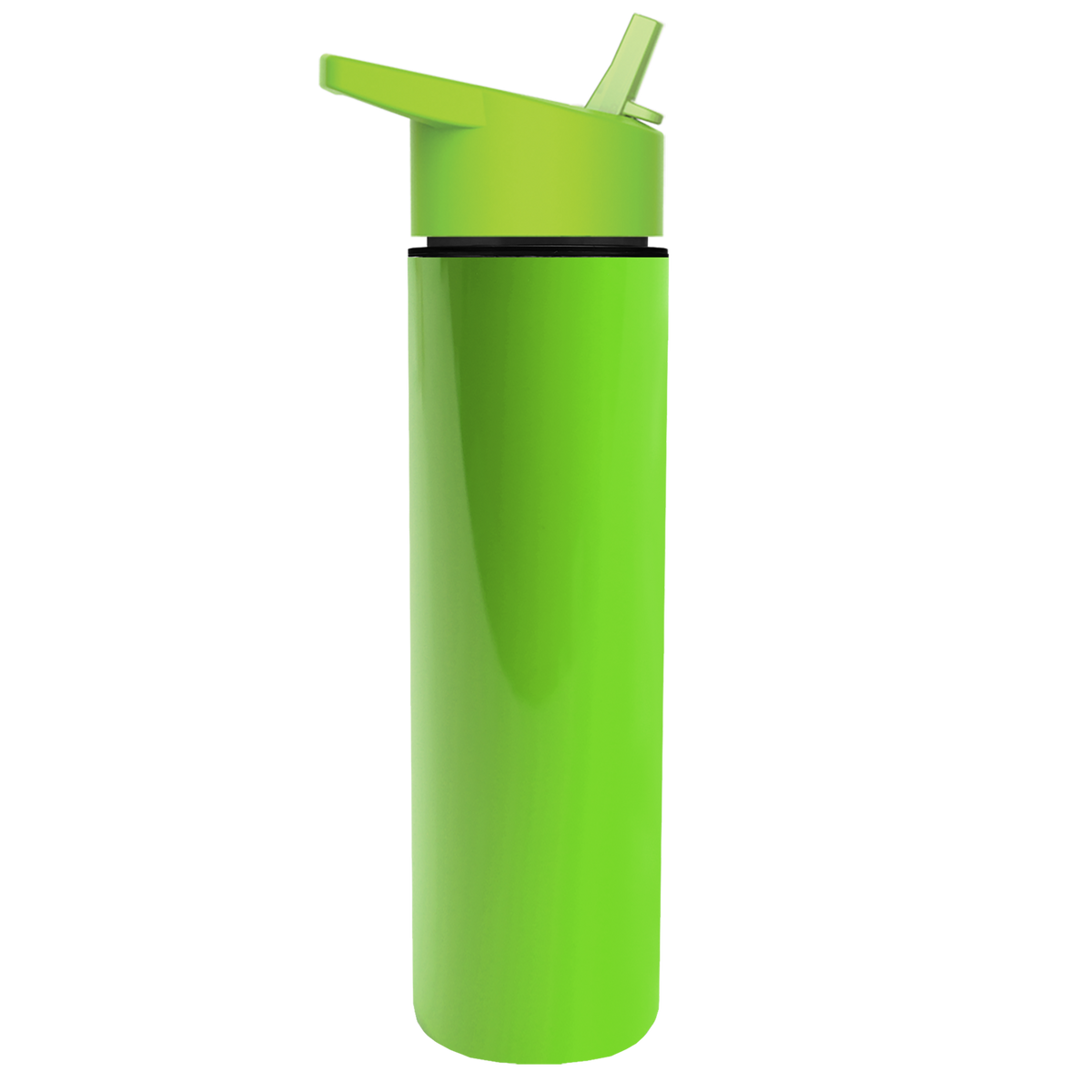 Custom logo Slim Double-Wall Insulated Bottle with Flip-Straw Lid - 16 oz.