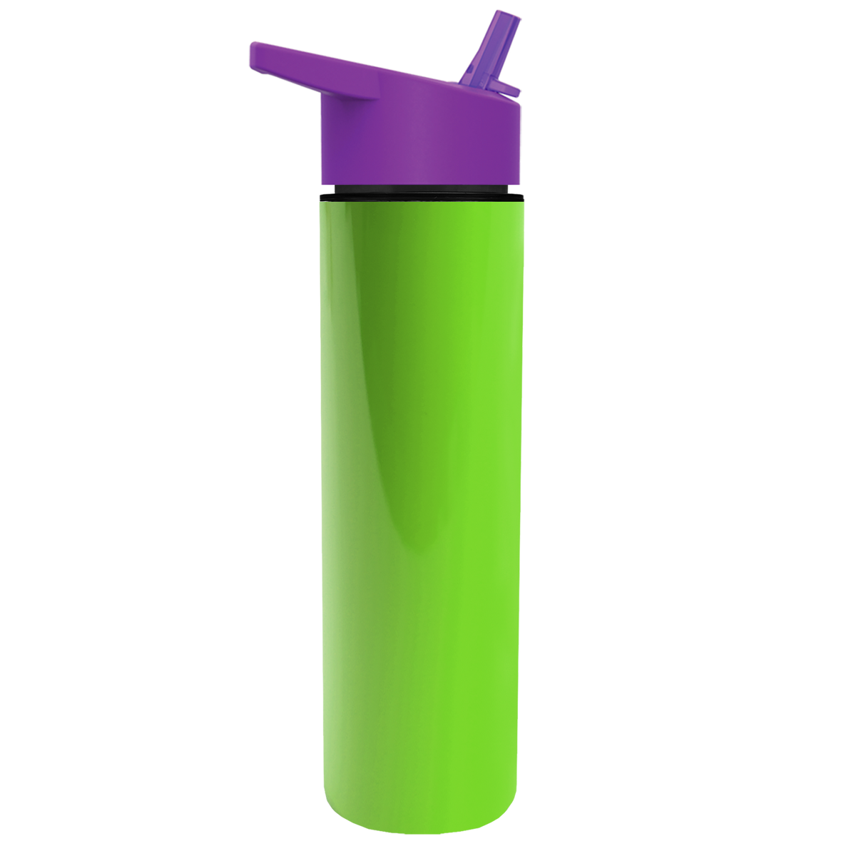 Custom logo Slim Double-Wall Insulated Bottle with Flip-Straw Lid - 16 oz.