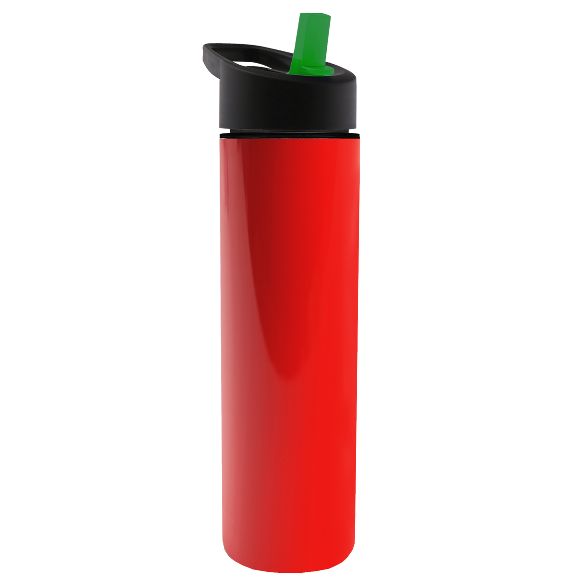 Custom logo Slim Double-Wall Insulated Bottle with Flip-Straw Lid - 16 oz.
