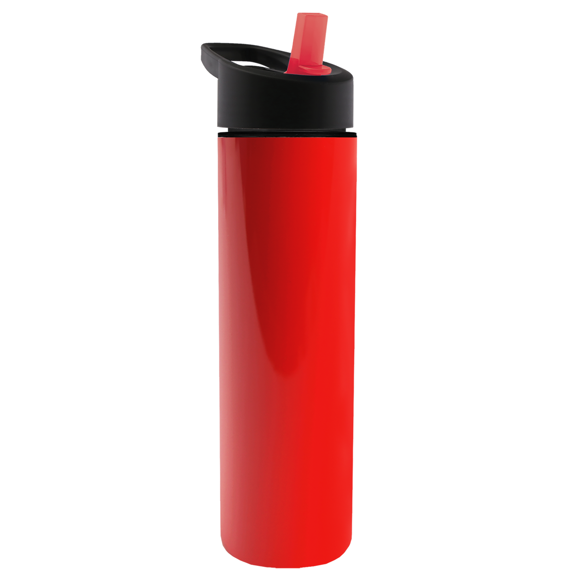Custom logo Slim Double-Wall Insulated Bottle with Flip-Straw Lid - 16 oz.