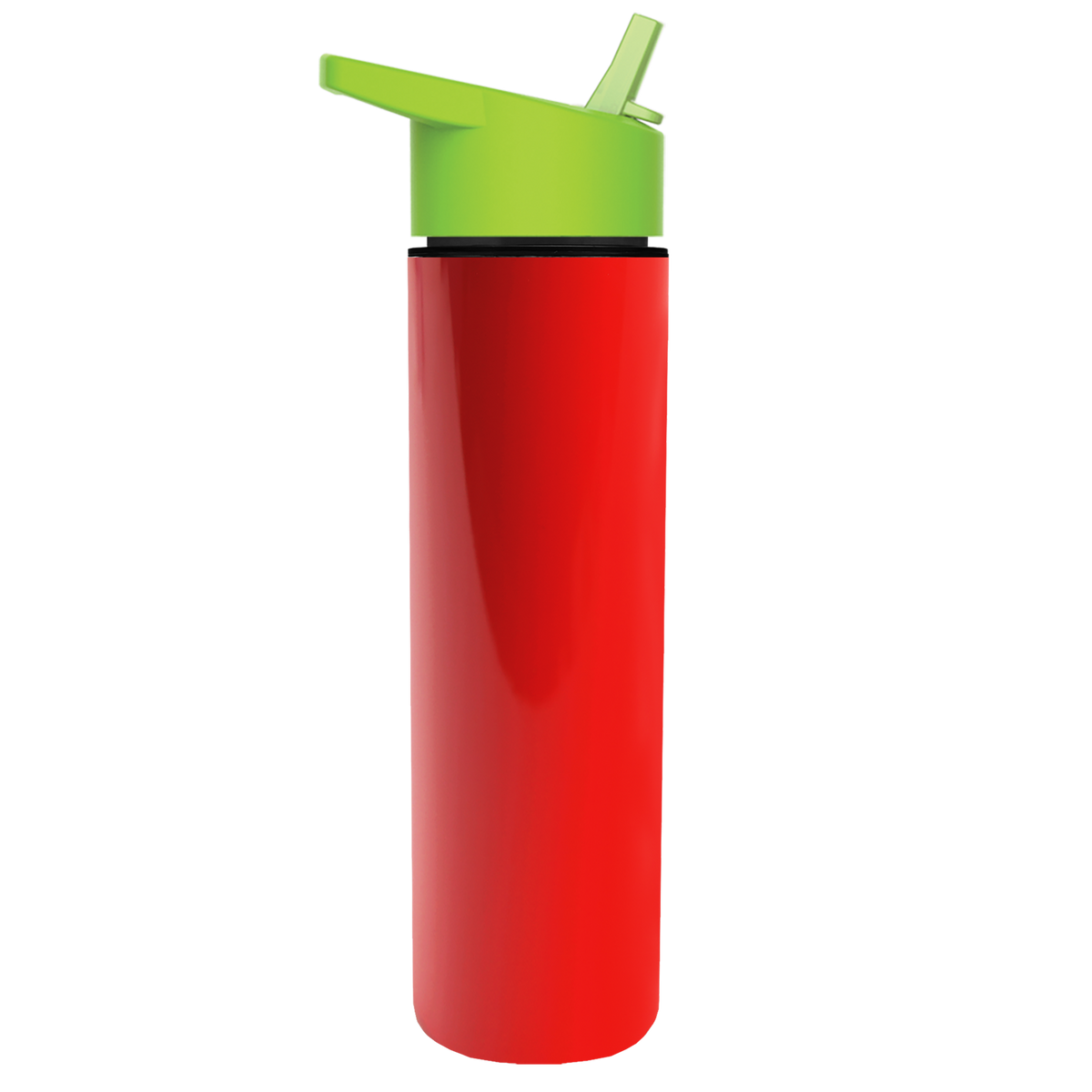 Custom logo Slim Double-Wall Insulated Bottle with Flip-Straw Lid - 16 oz.