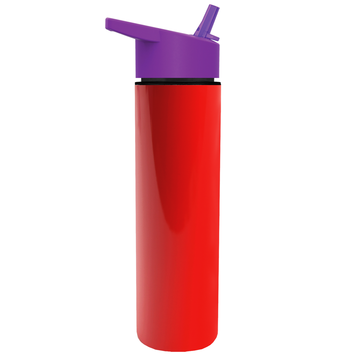 Custom logo Slim Double-Wall Insulated Bottle with Flip-Straw Lid - 16 oz.