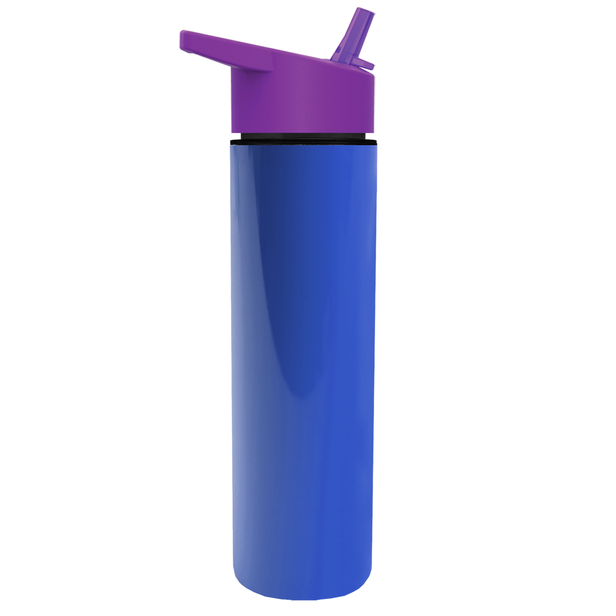 Custom logo Slim Double-Wall Insulated Bottle with Flip-Straw Lid - 16 oz.