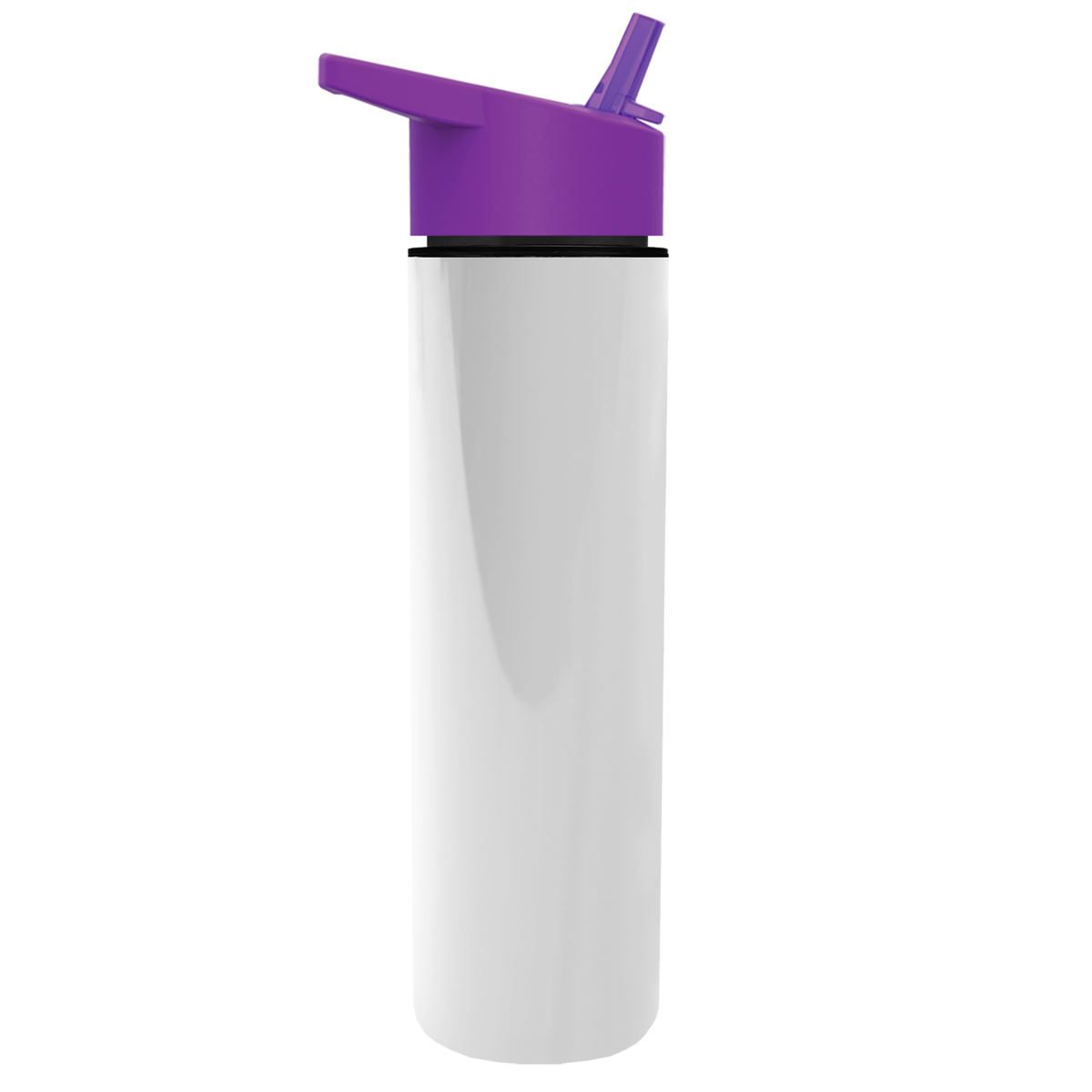 Custom logo Slim Double-Wall Insulated Bottle with Flip-Straw Lid - 16 oz.