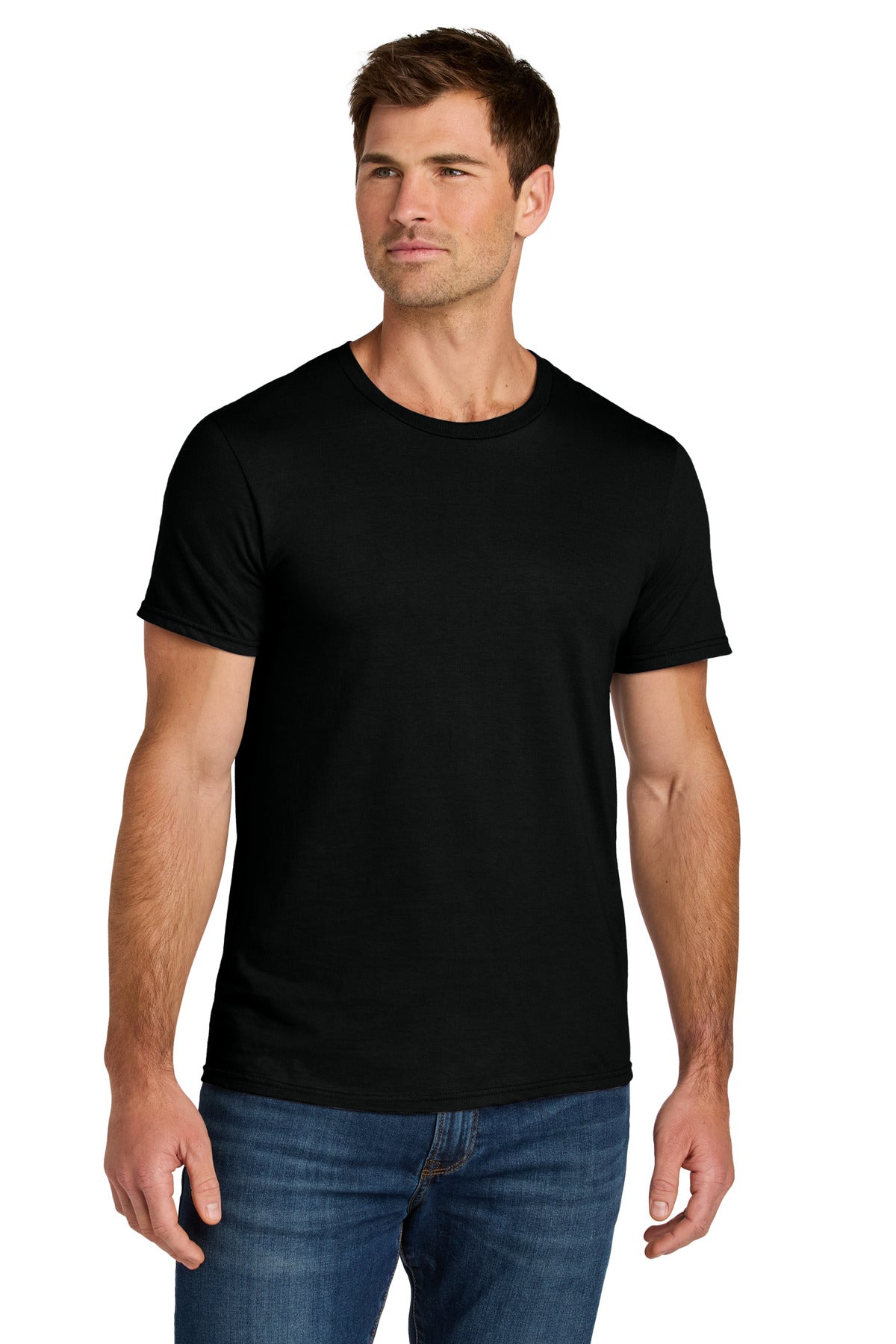 Custom logo Jerzees Ultimate® Unisex Ring Spun T-Shirt IC46M in Black Ink