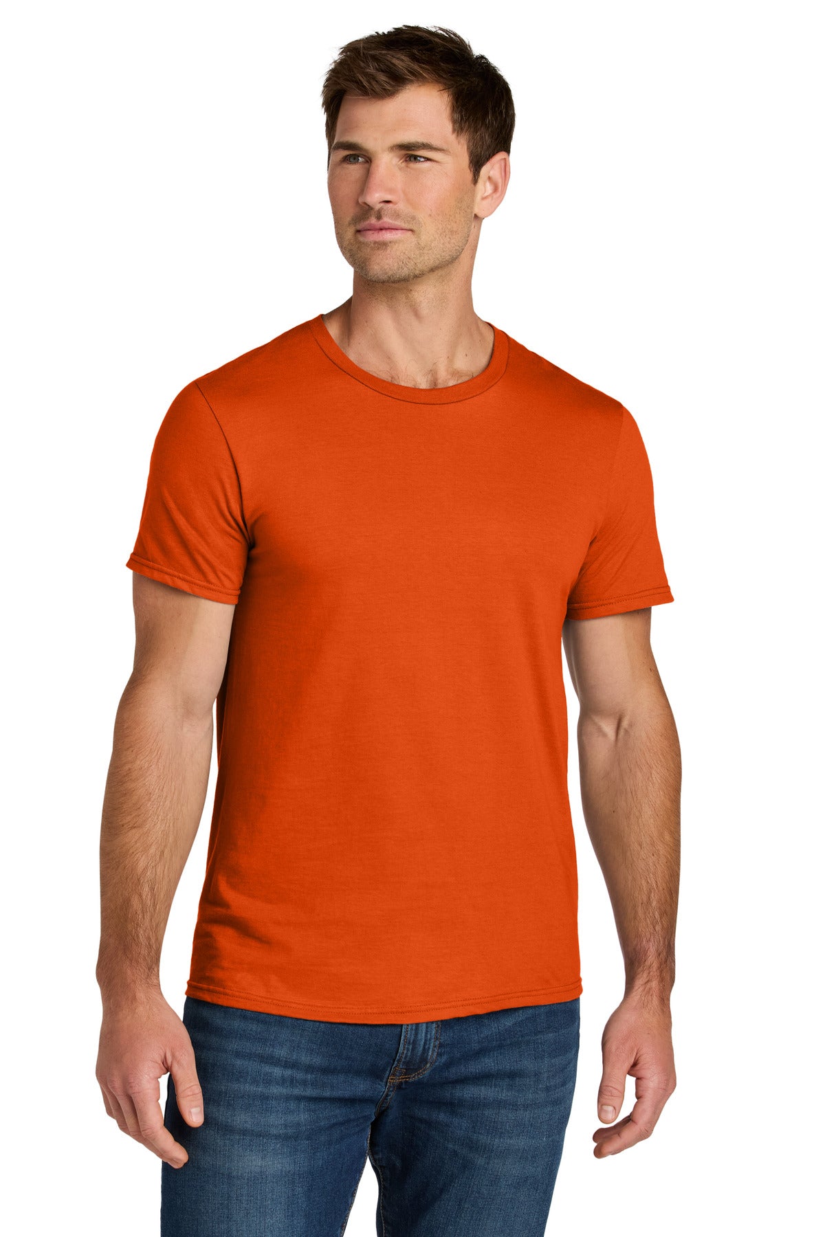 Custom logo Jerzees Ultimate® Unisex Ring Spun T-Shirt IC46M in Burnt Orange