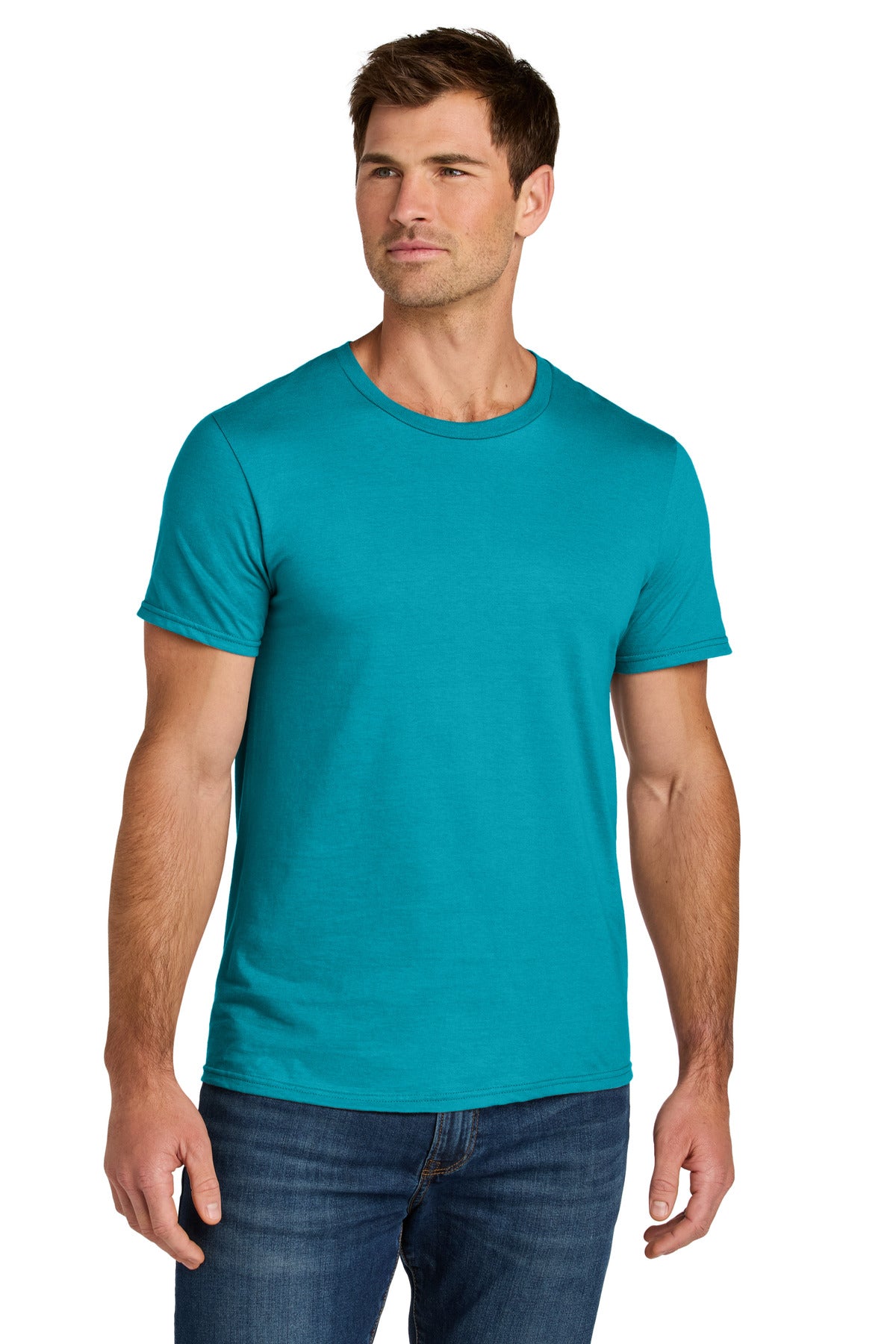 Custom logo Jerzees Ultimate® Unisex Ring Spun T-Shirt IC46M in California Blue