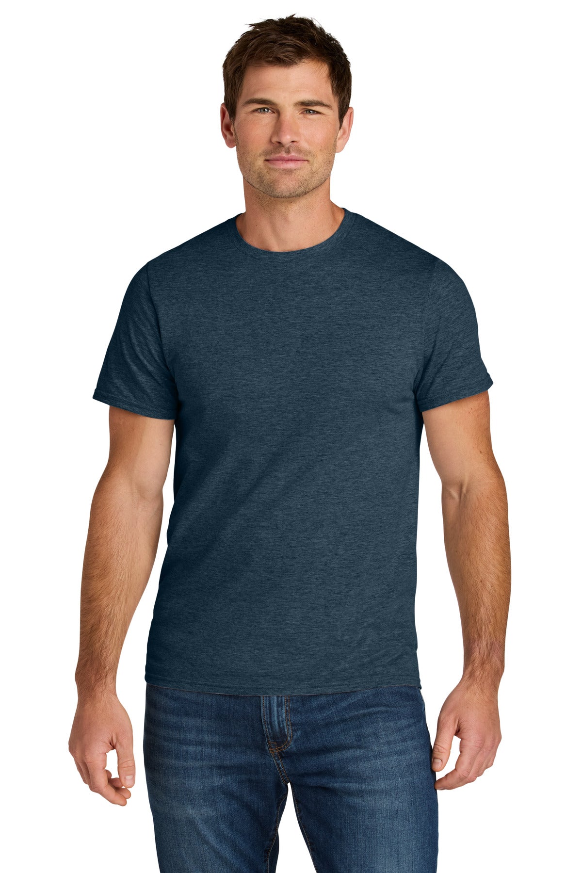 Custom logo Jerzees Ultimate® Unisex Ring Spun T-Shirt IC46M in Indigo Heather