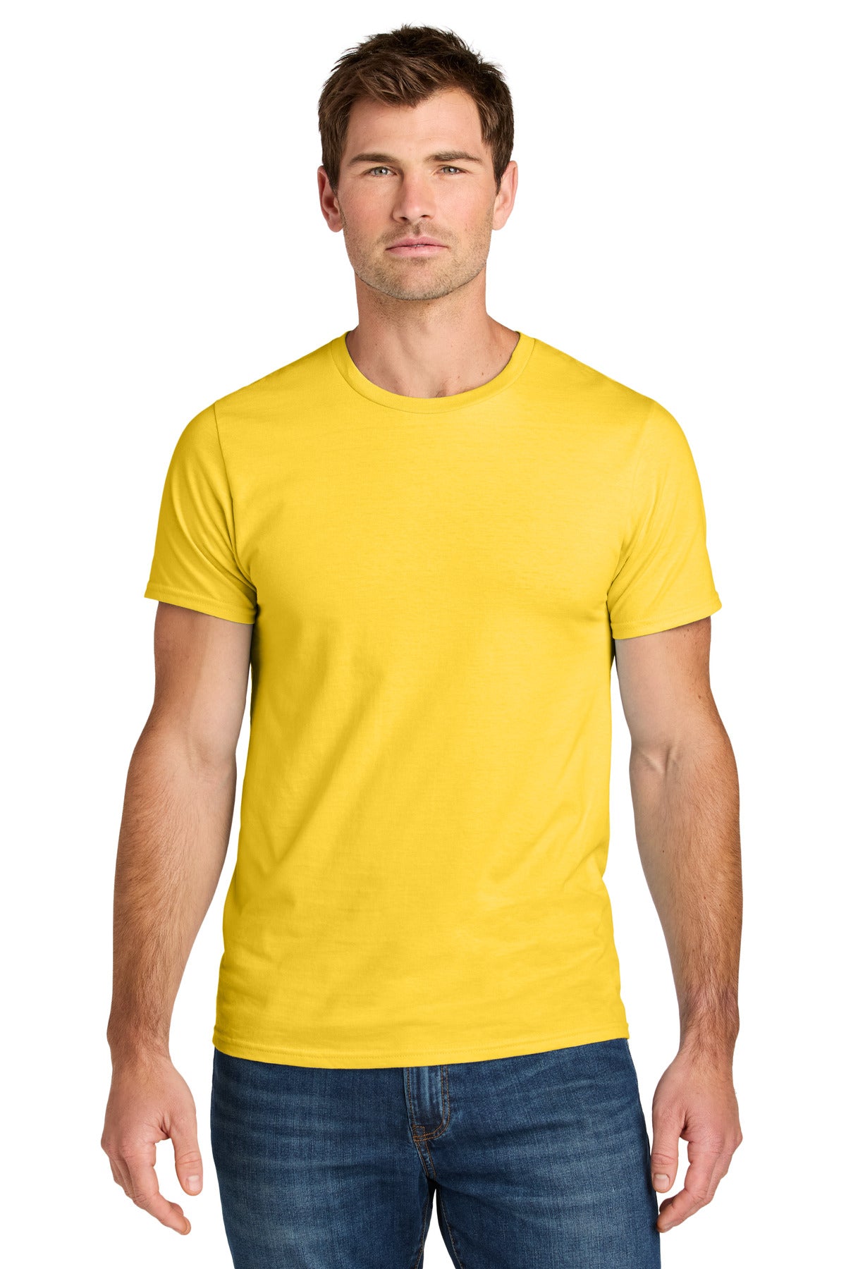 Custom logo Jerzees Ultimate® Unisex Ring Spun T-Shirt IC46M in Island Yellow