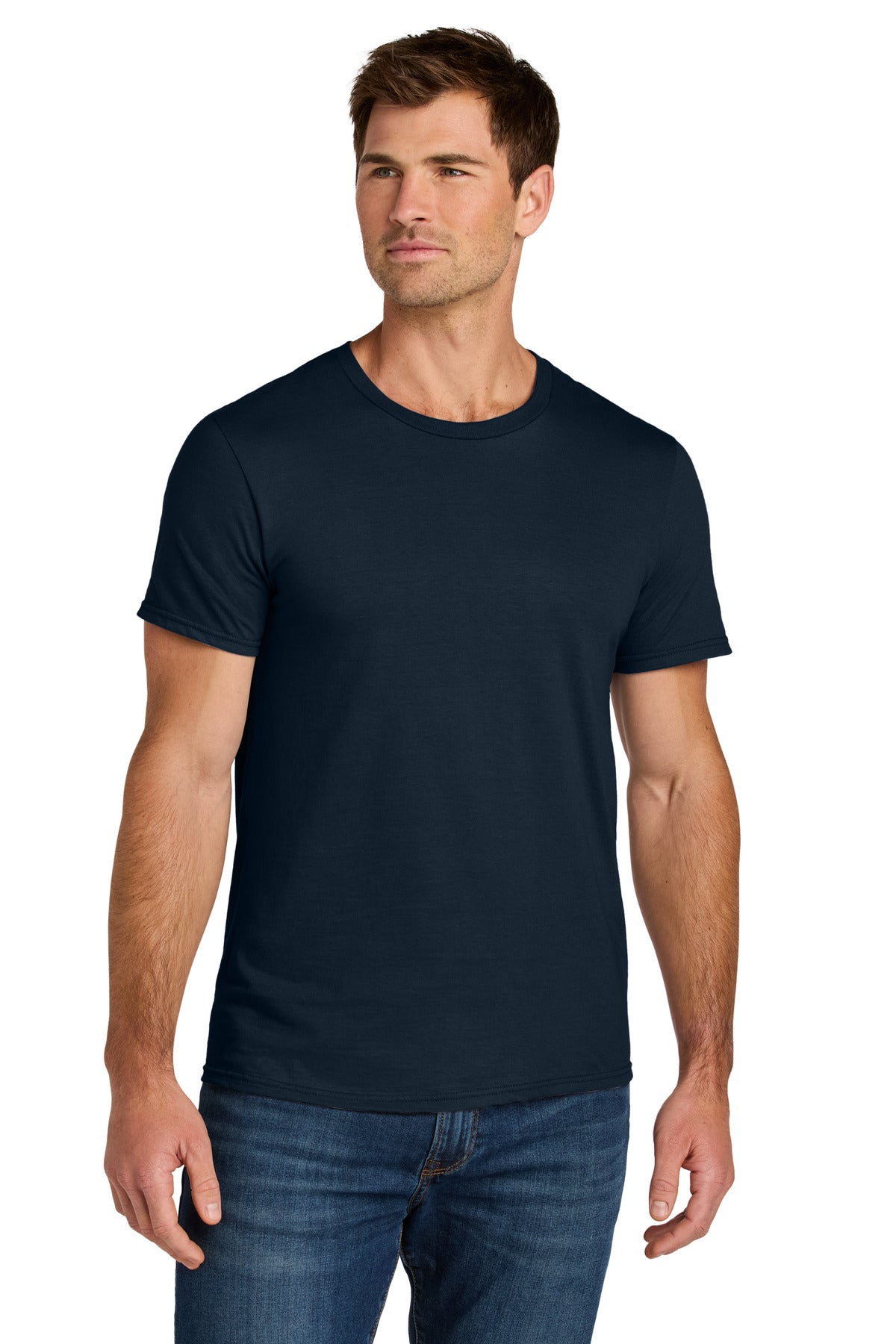 Custom logo Jerzees Ultimate® Unisex Ring Spun T-Shirt IC46M in J. Navy