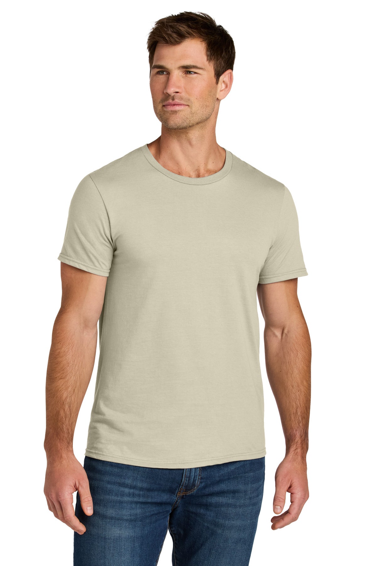 Custom logo Jerzees Ultimate® Unisex Ring Spun T-Shirt IC46M in Putty