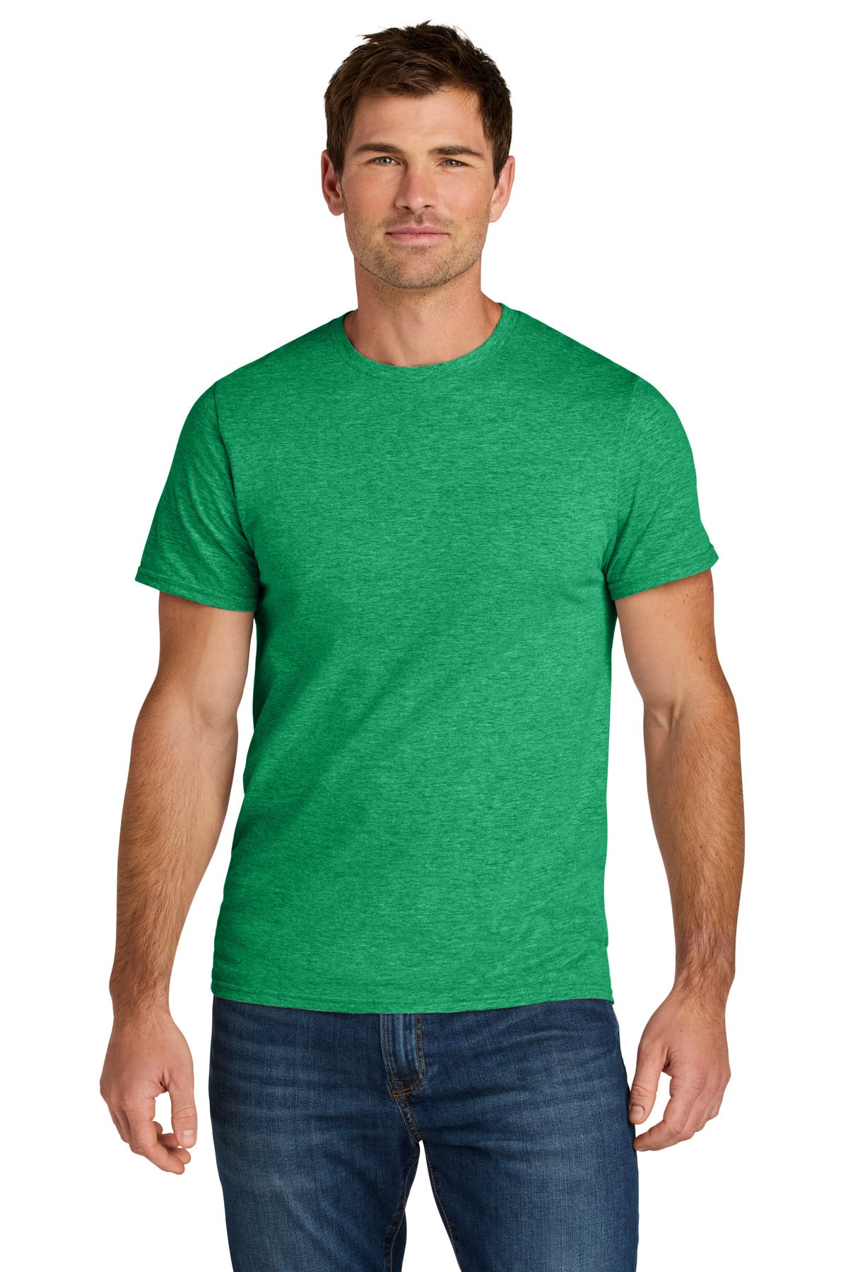 Custom logo Jerzees Ultimate® Unisex Ring Spun T-Shirt IC46M in Retro Heather Green