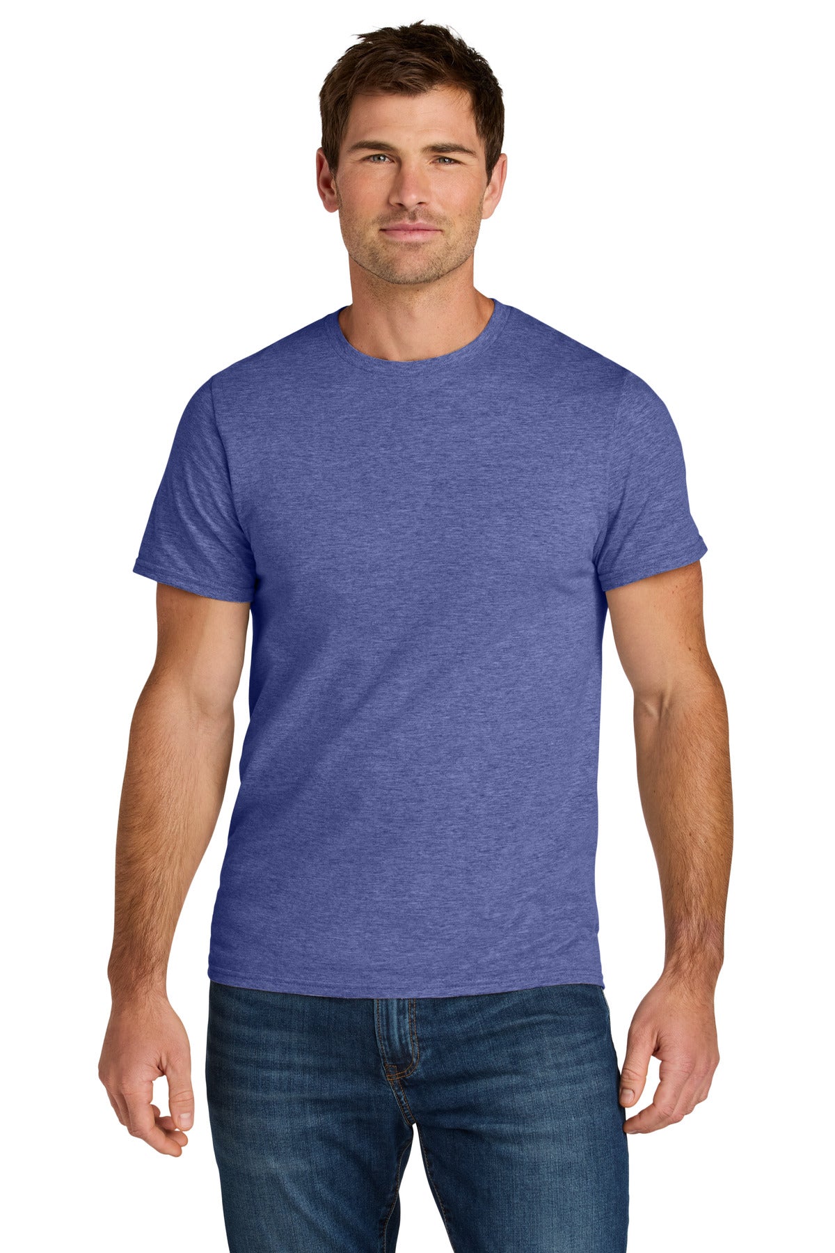 Custom logo Jerzees Ultimate® Unisex Ring Spun T-Shirt IC46M in Retro Heather Purple