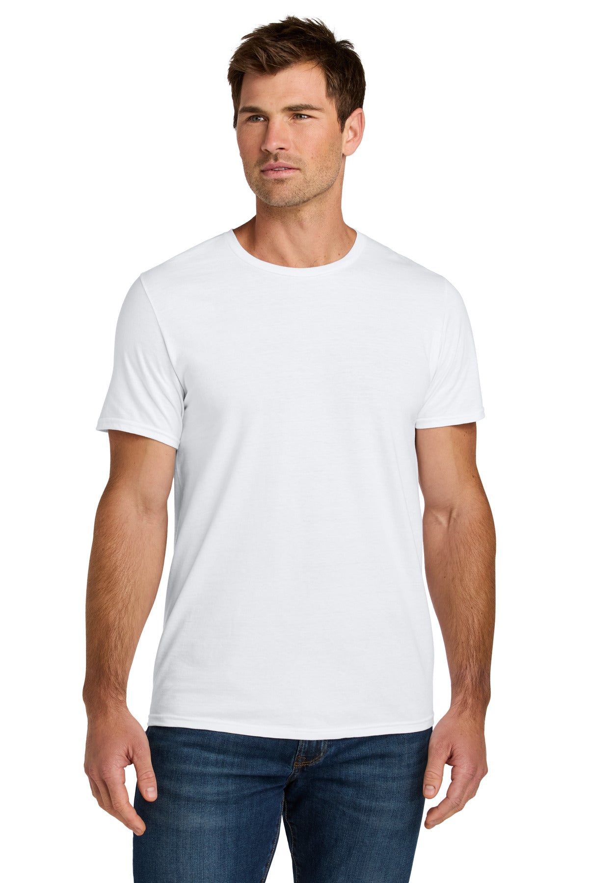 Custom logo Jerzees Ultimate® Unisex Ring Spun T-Shirt IC46M in White