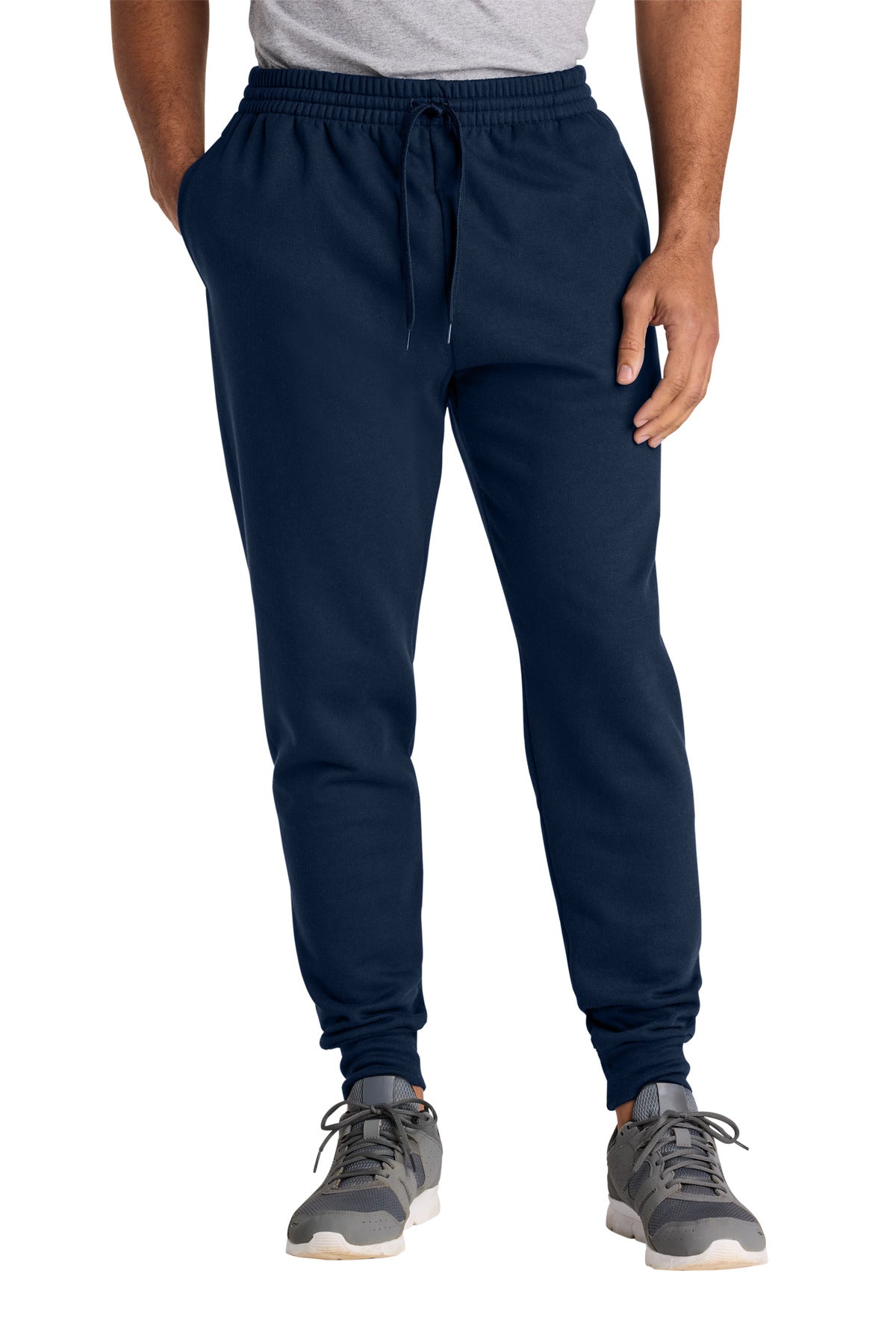 Custom logo Jerzees Ultimate® Unisex CVC Ring Spun Pocket Jogger IC50M in J. Navy