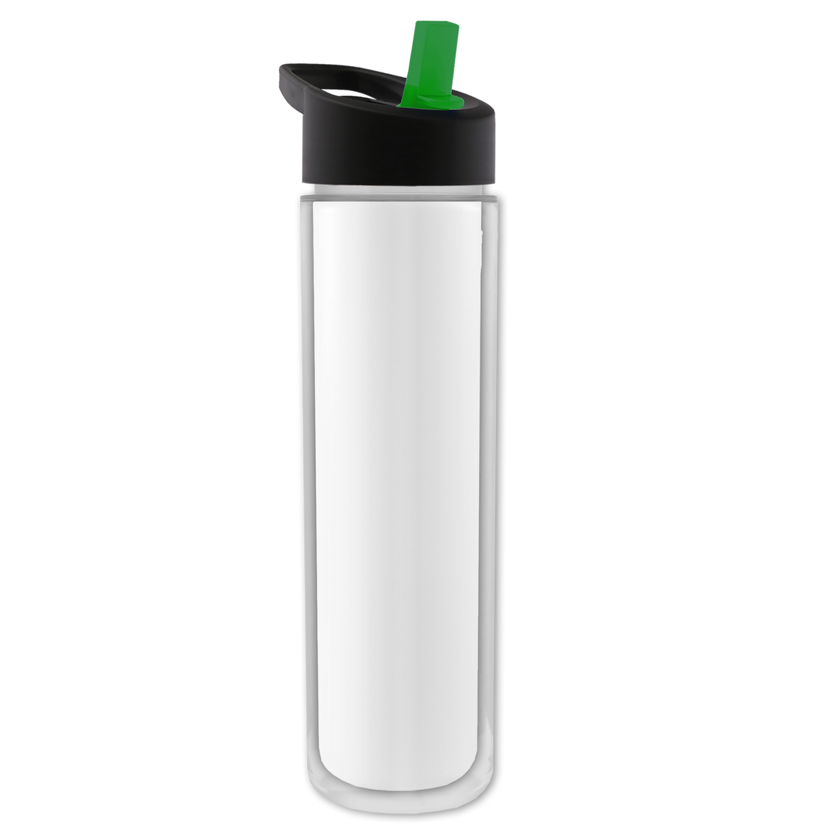 Custom logo Chiller Insulated Bottle with Flip-Straw Lid and Full-Color Insert - 16 oz.