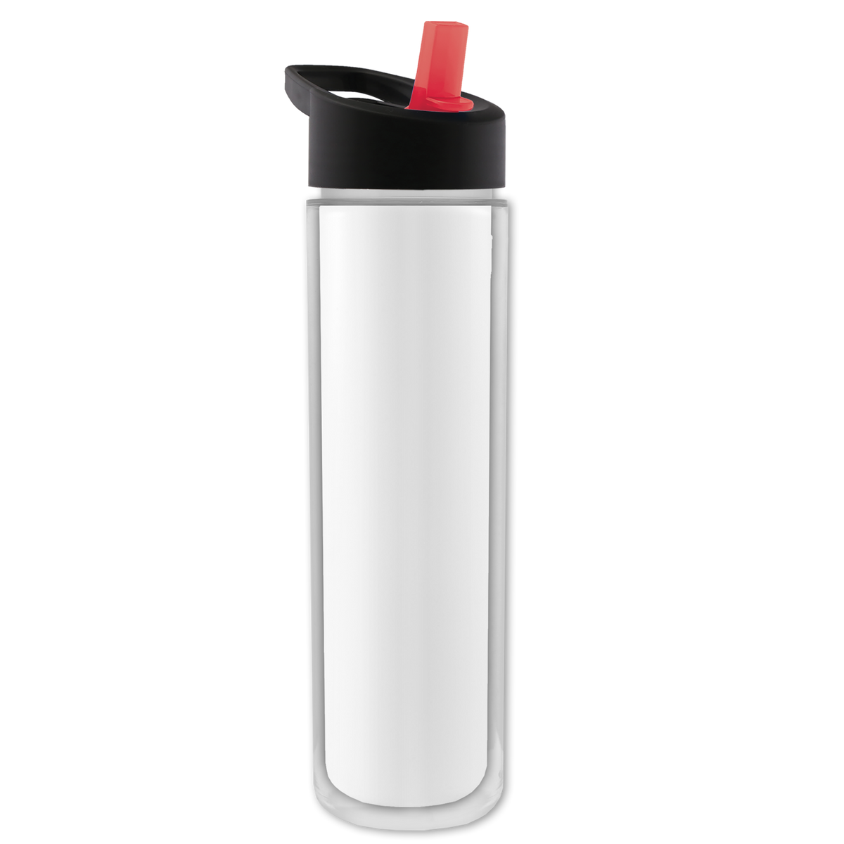 Custom logo Chiller Insulated Bottle with Flip-Straw Lid and Full-Color Insert - 16 oz.