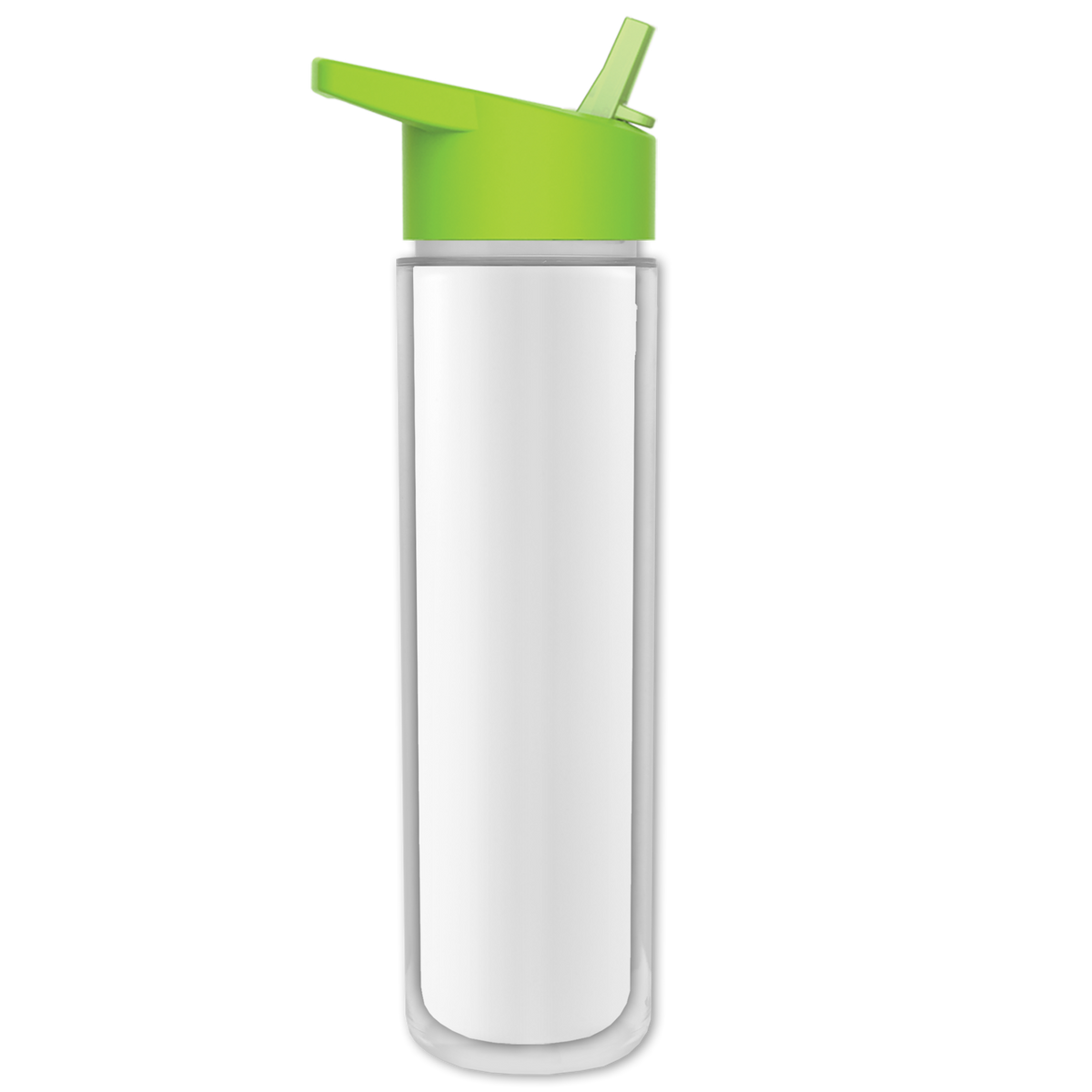 Custom logo Chiller Insulated Bottle with Flip-Straw Lid and Full-Color Insert - 16 oz.