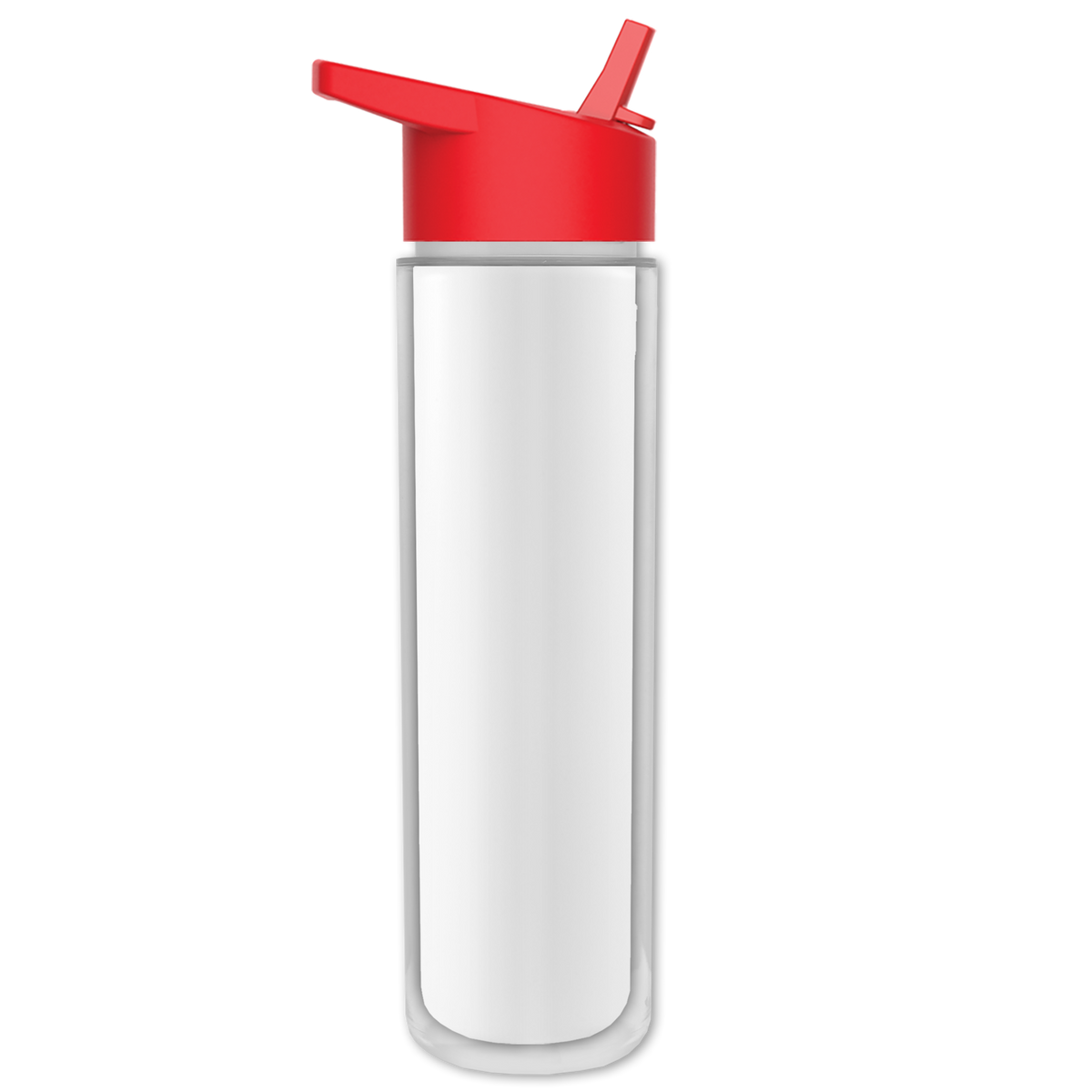 Custom logo Chiller Insulated Bottle with Flip-Straw Lid and Full-Color Insert - 16 oz.