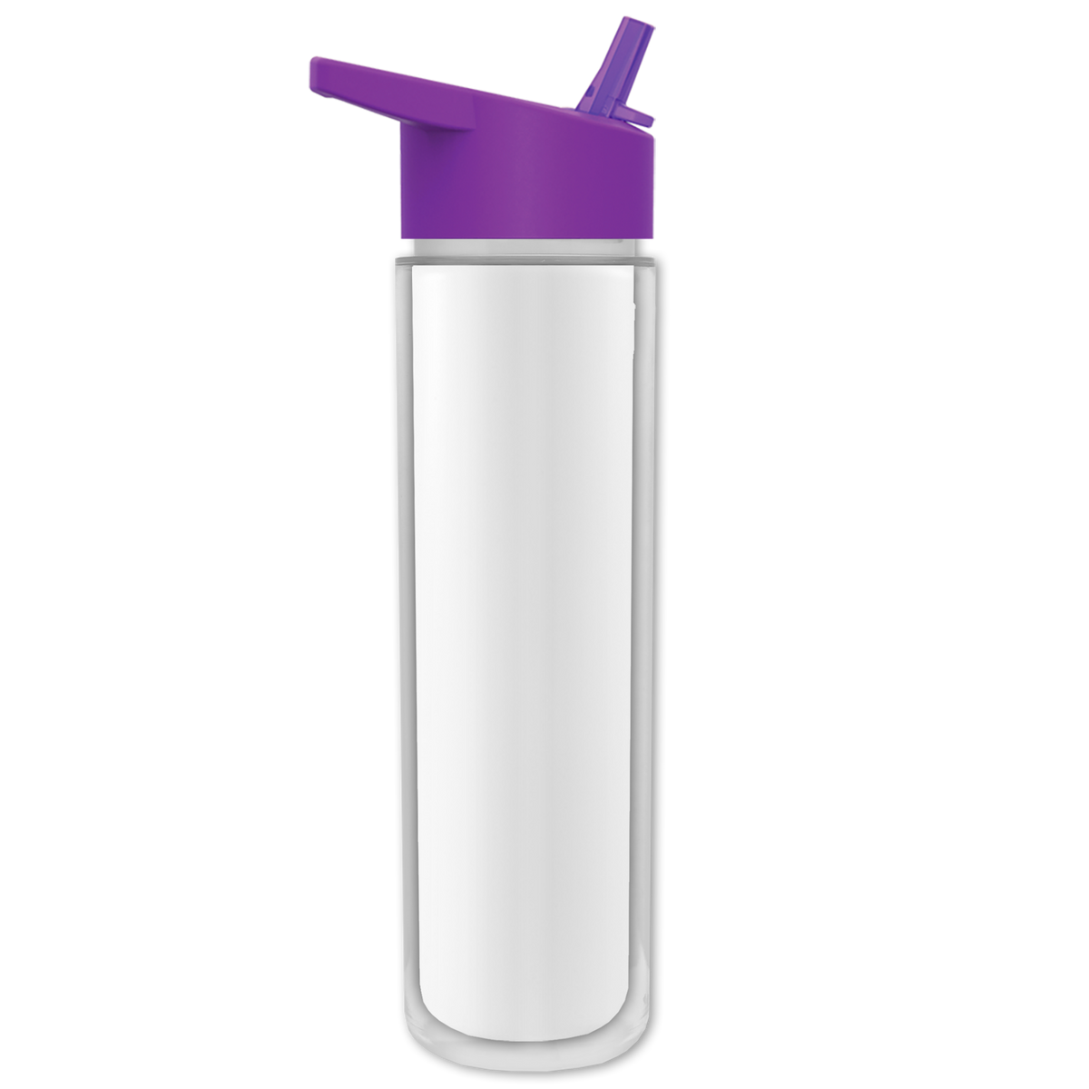 Custom logo Chiller Insulated Bottle with Flip-Straw Lid and Full-Color Insert - 16 oz.