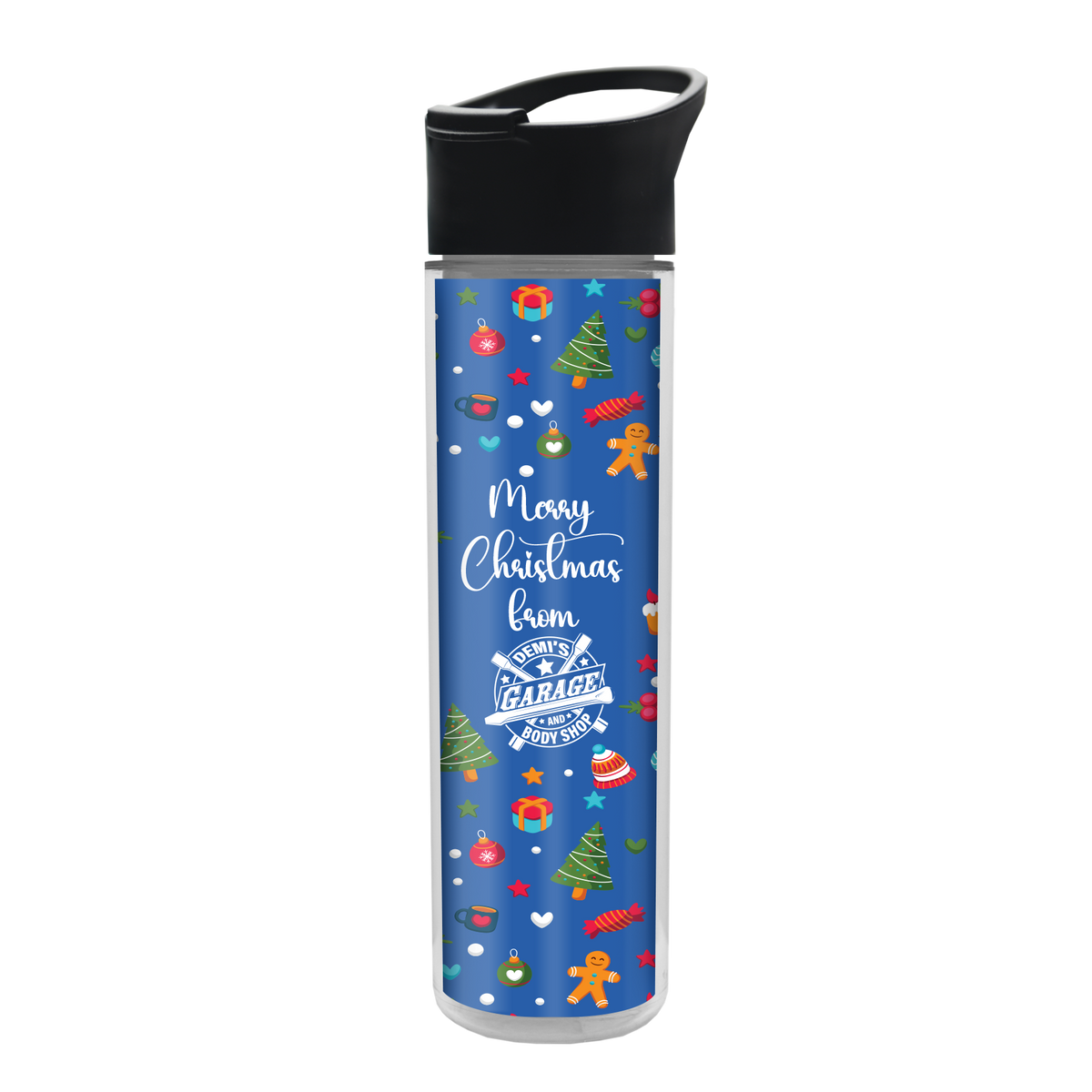 Custom logo Chiller Insulated Bottle with Pop-Up Lid and Full-Color Paper Insert - 16 oz.