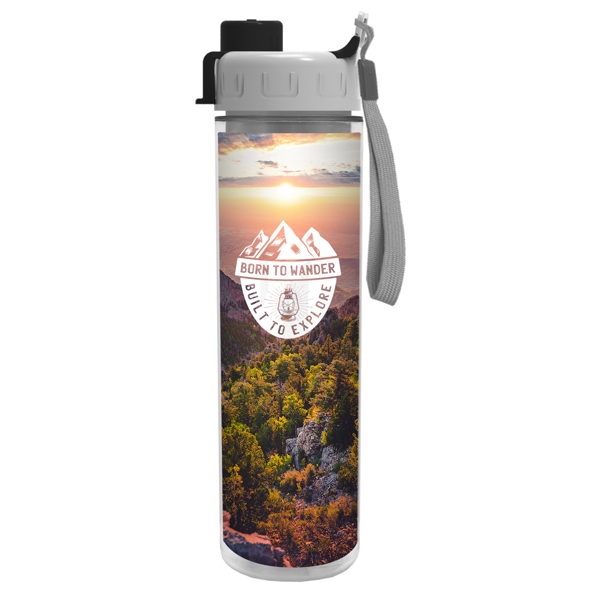 Custom logo Chiller Insulated Bottle with Quick-Snap Lid and Full-Color Paper Insert - 16 oz.