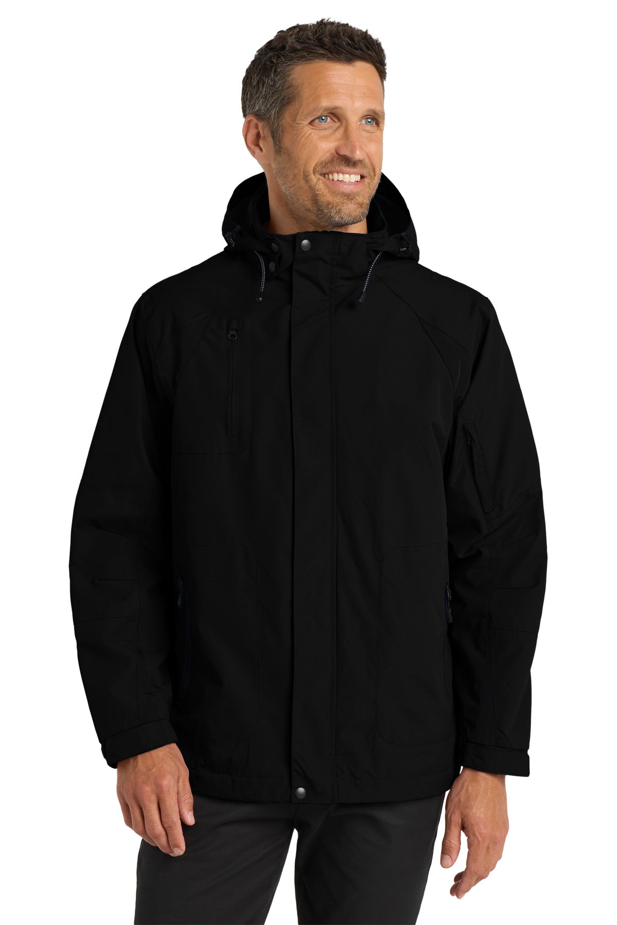 Custom logo Port Authority® All-Season II Jacket. J304 in Black/ Black
