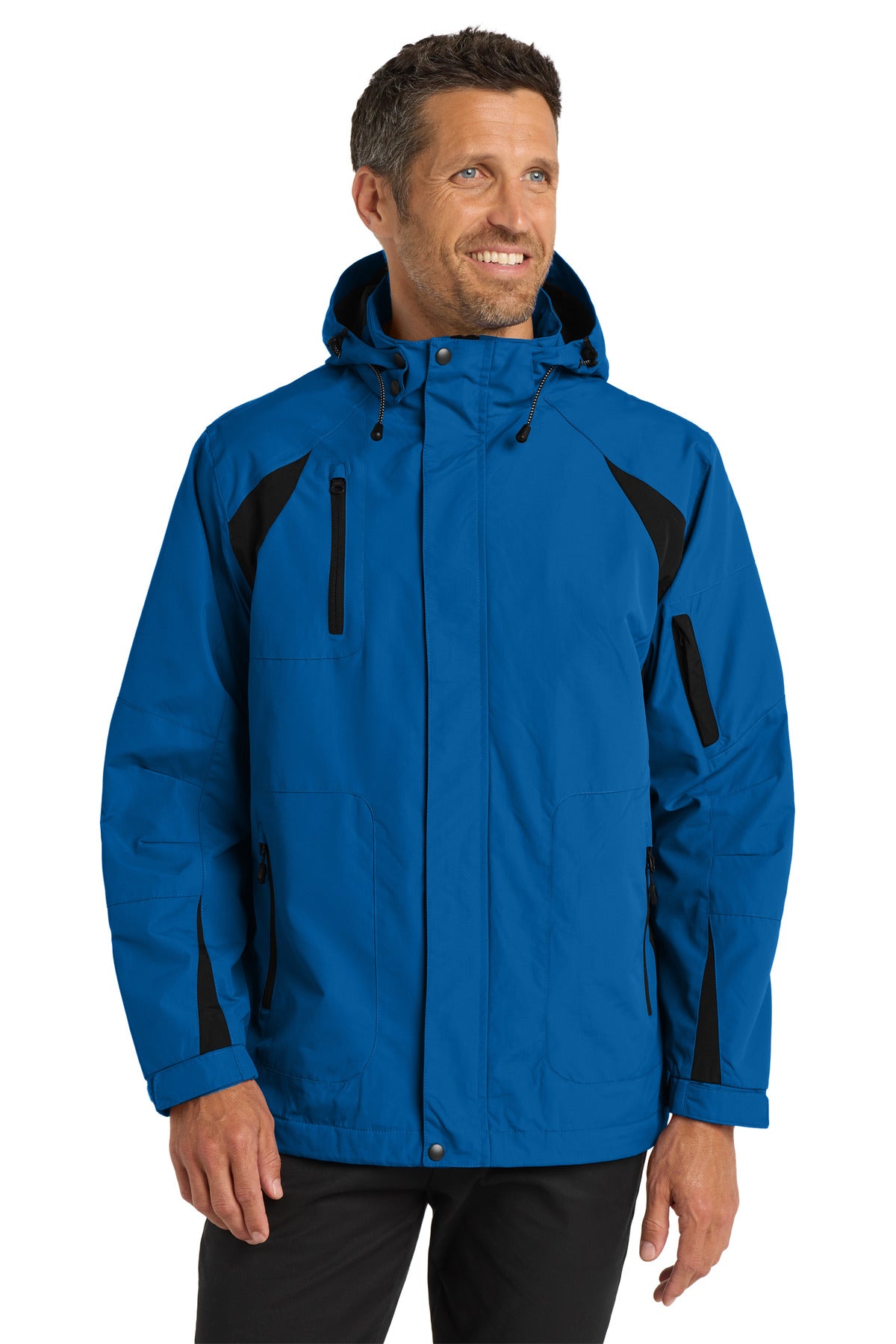 Custom logo Port Authority® All-Season II Jacket. J304 in Snorkel Blue/ Black