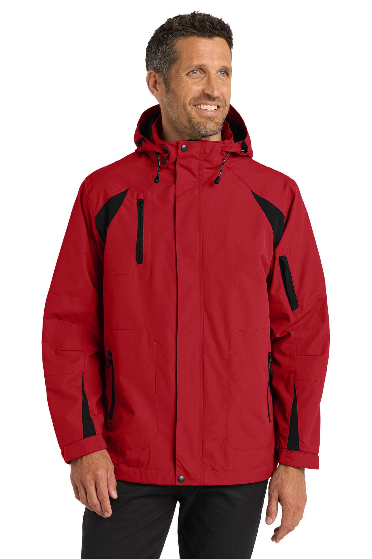 Custom logo Port Authority® All-Season II Jacket. J304 in True Red/ Black