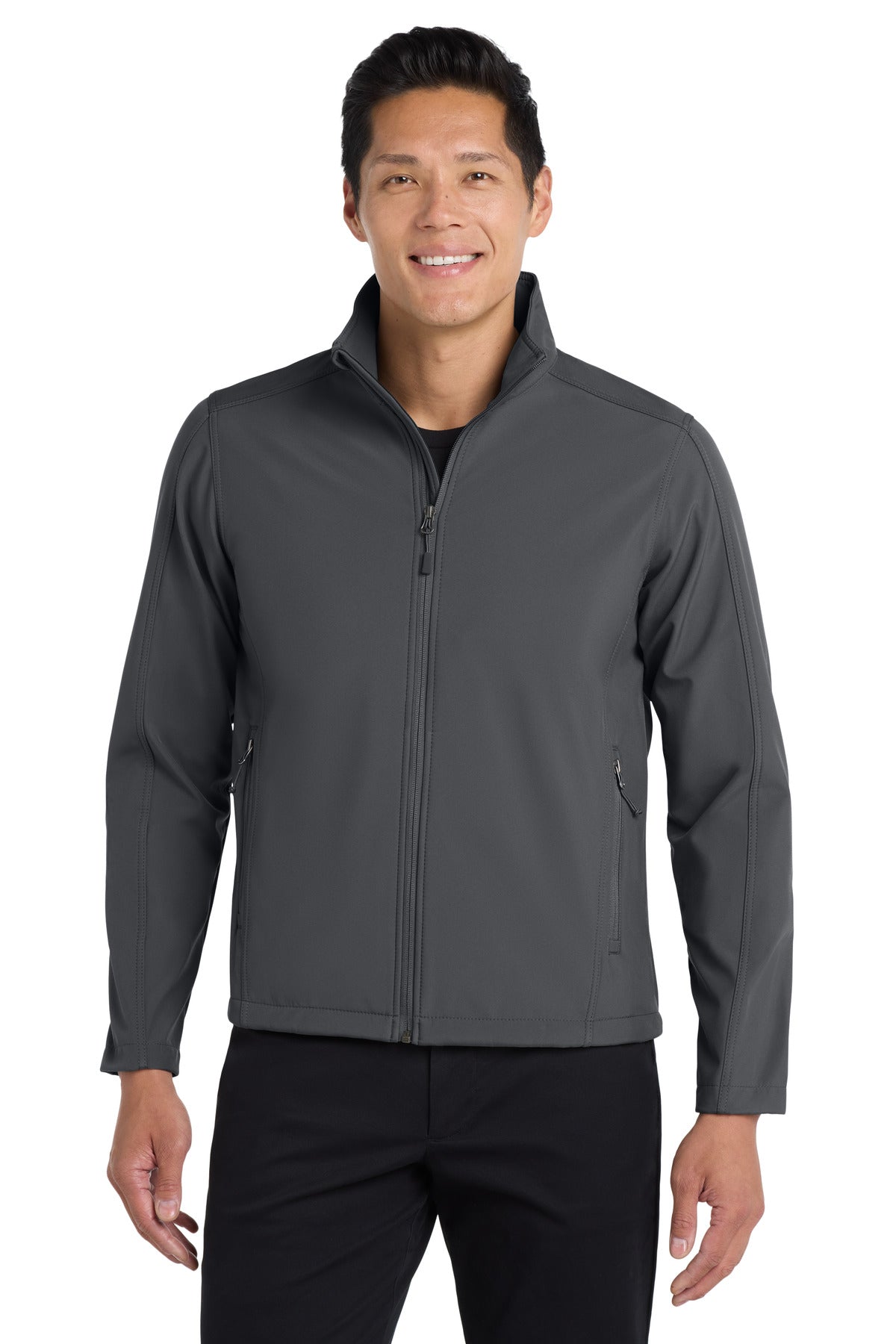 Custom logo Port Authority® Core Soft Shell Jacket. J317 in Battleship Grey