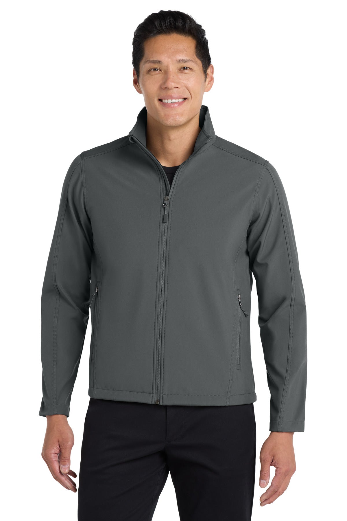 Custom logo Port Authority® Core Soft Shell Jacket. J317 in Deep Smoke