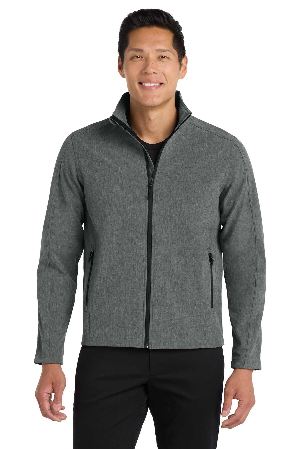 Custom logo Port Authority® Core Soft Shell Jacket. J317 in Pearl Grey Heather
