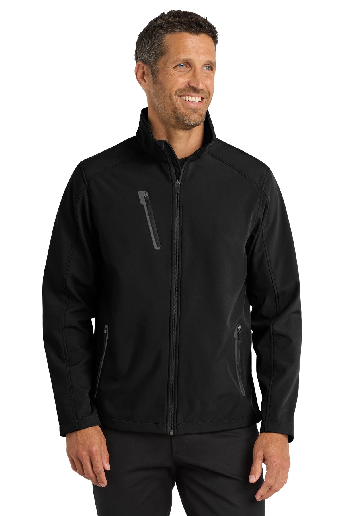 Custom logo Port Authority® Welded Soft Shell Jacket. J324 in Black