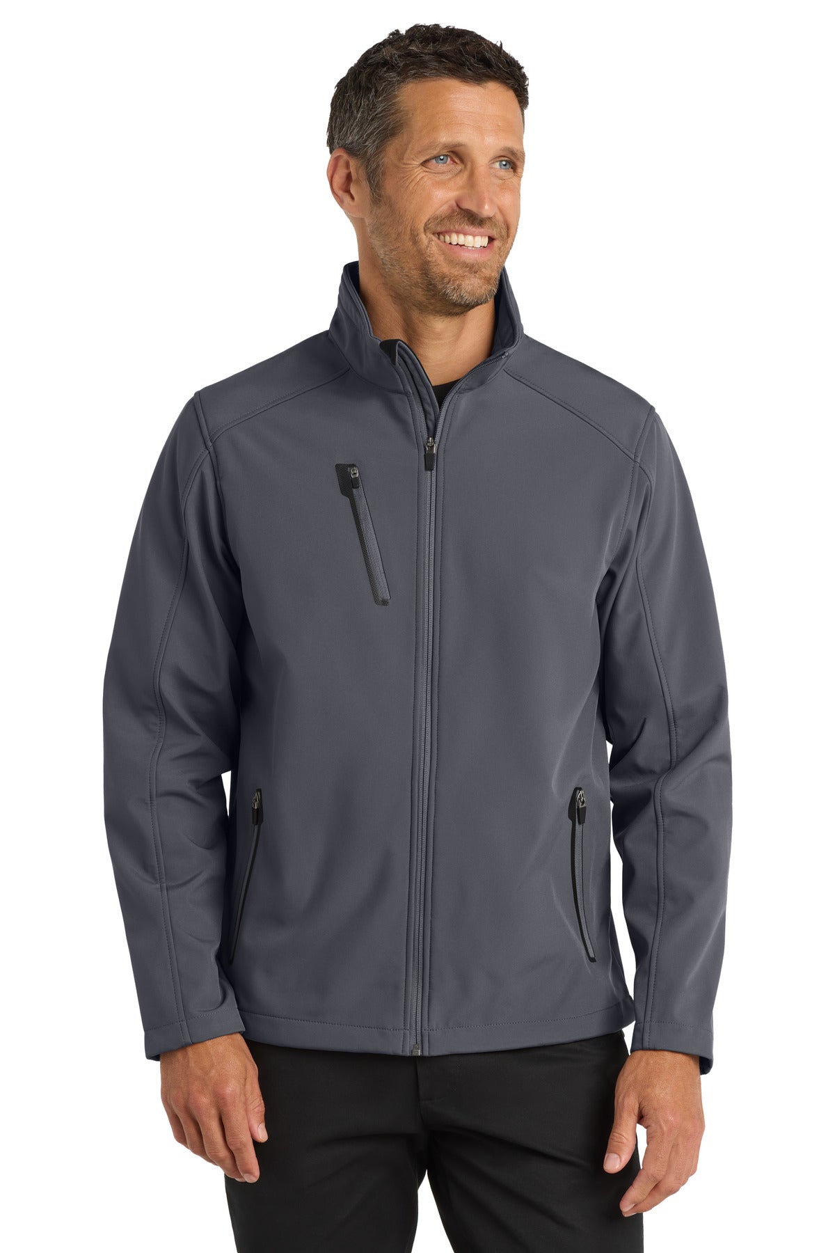 Custom logo Port Authority® Welded Soft Shell Jacket. J324 in Deep Smoke