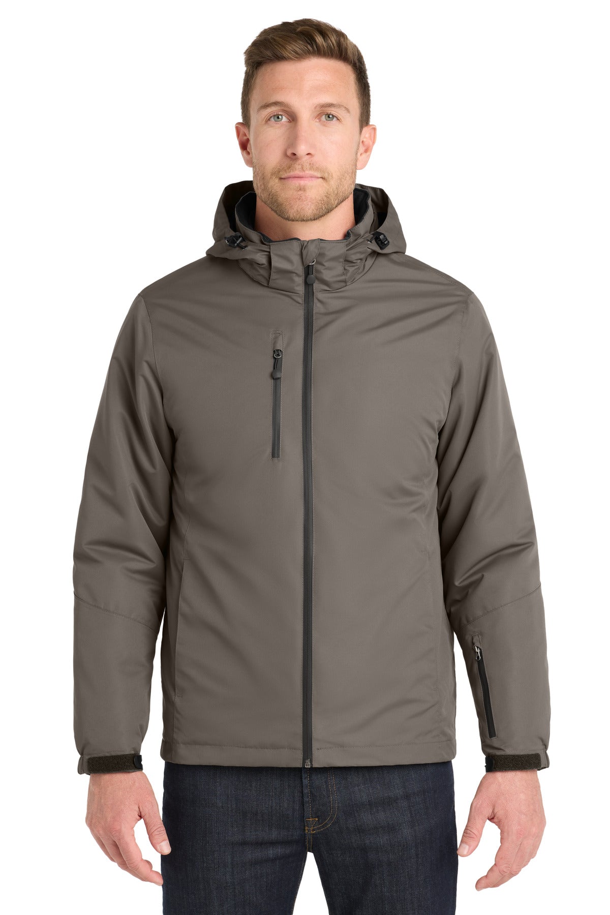 Custom logo Port Authority® Vortex Waterproof 3-in-1 Jacket. J332 in Deep Smoke/ Charcoal