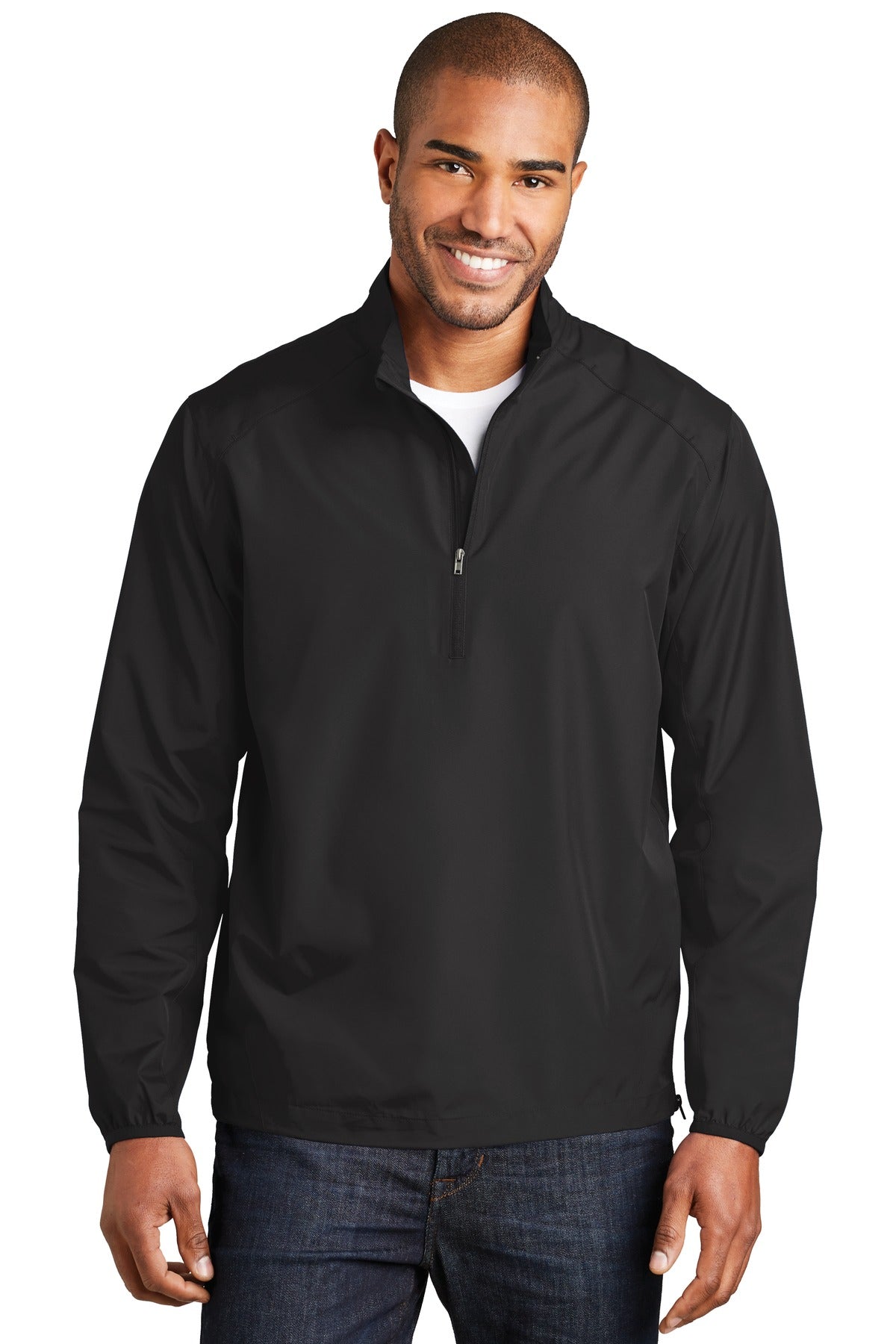 Custom logo Port Authority® Zephyr 1/2-Zip Pullover. J343 in Black