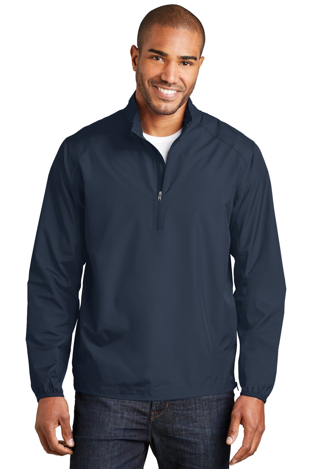 Custom logo Port Authority® Zephyr 1/2-Zip Pullover. J343 in Dress Blue Navy
