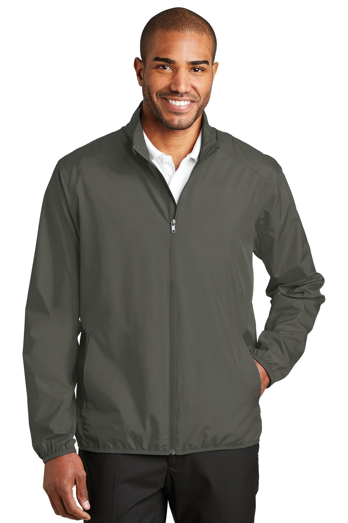Custom logo Port Authority® Zephyr Full-Zip Jacket. J344 in Grey Steel