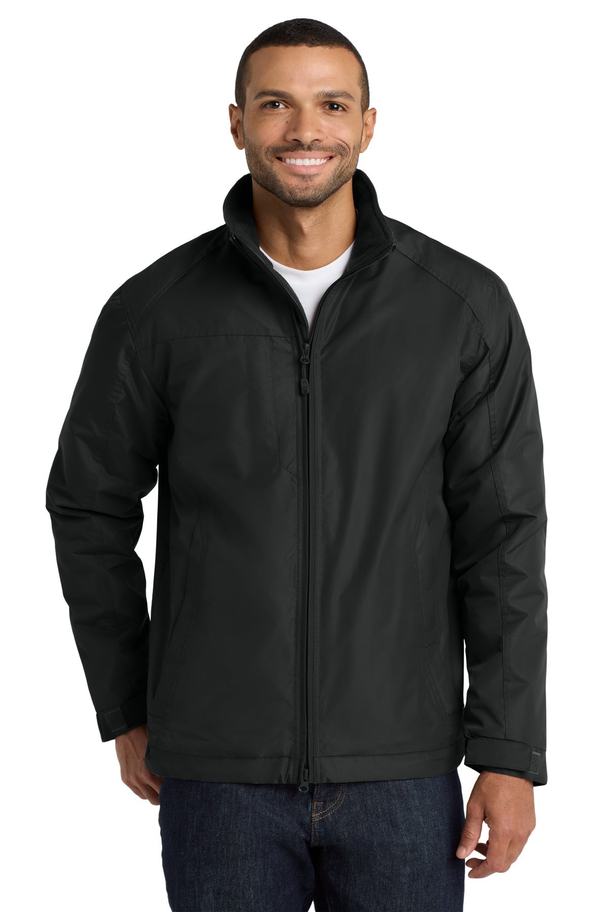 Custom logo Port Authority® Challenger™ II Jacket. J354 in True Black/ True Black